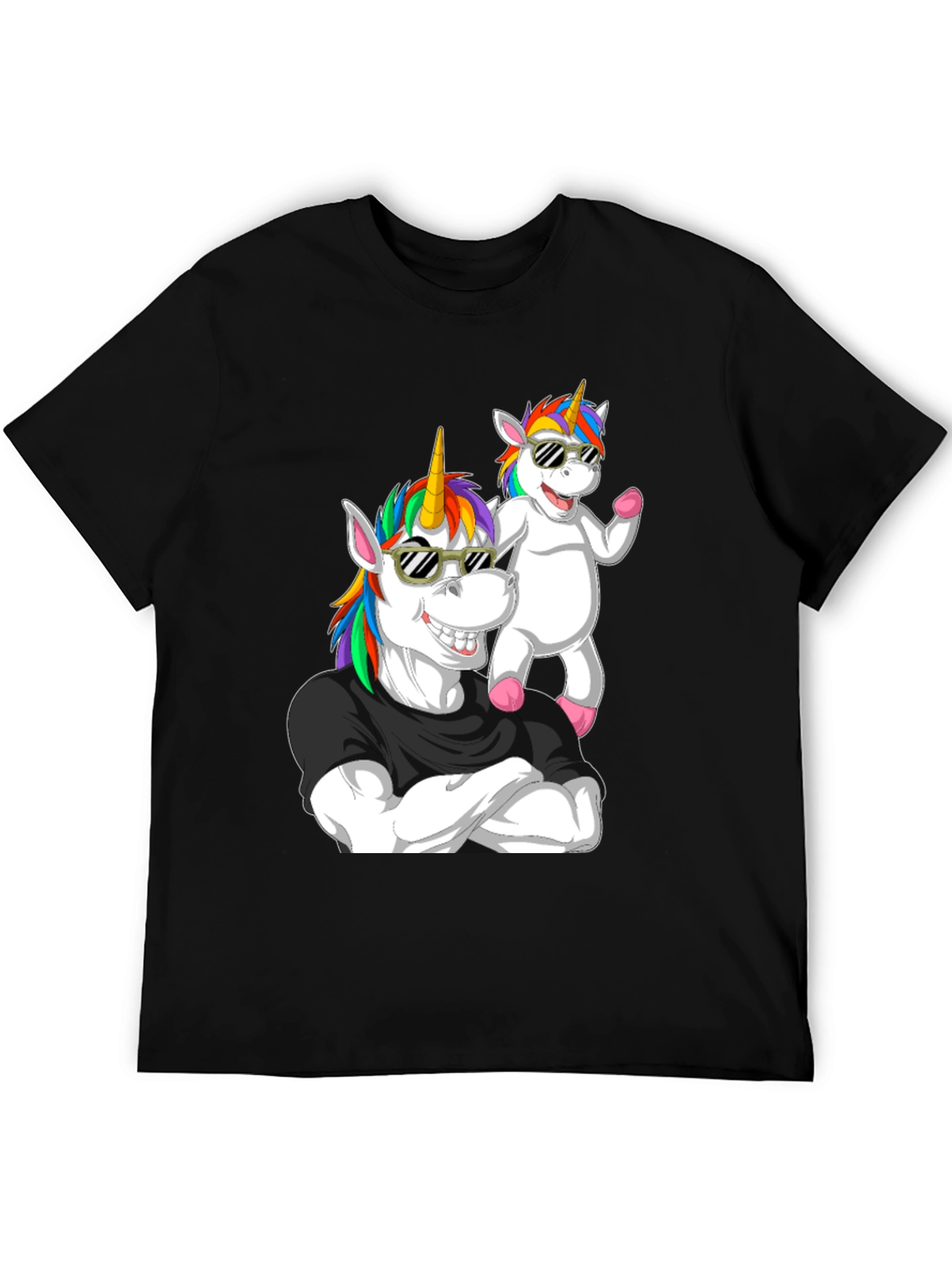 Unicorn Dad Black Graphic T-Shirt