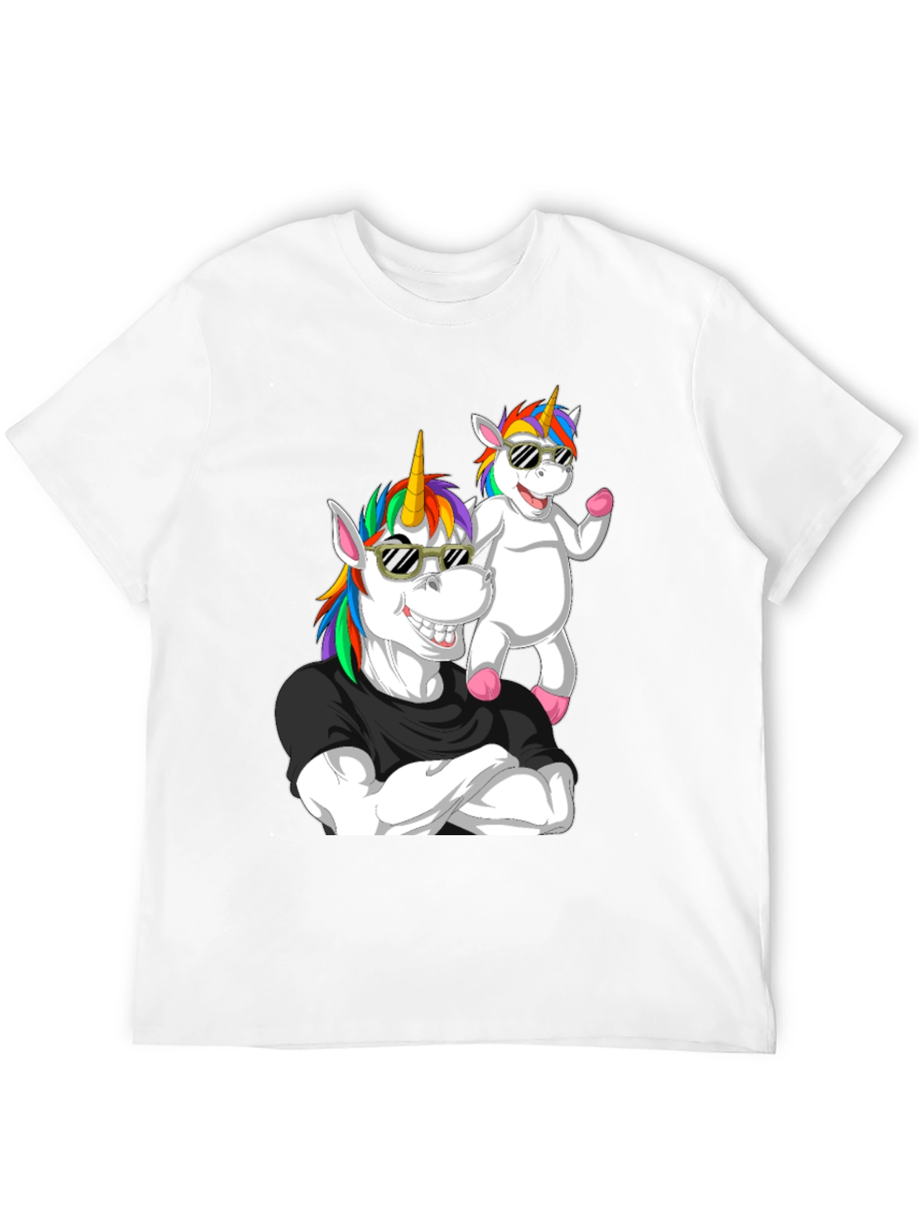 Unicorn Dad Black Graphic T-Shirt