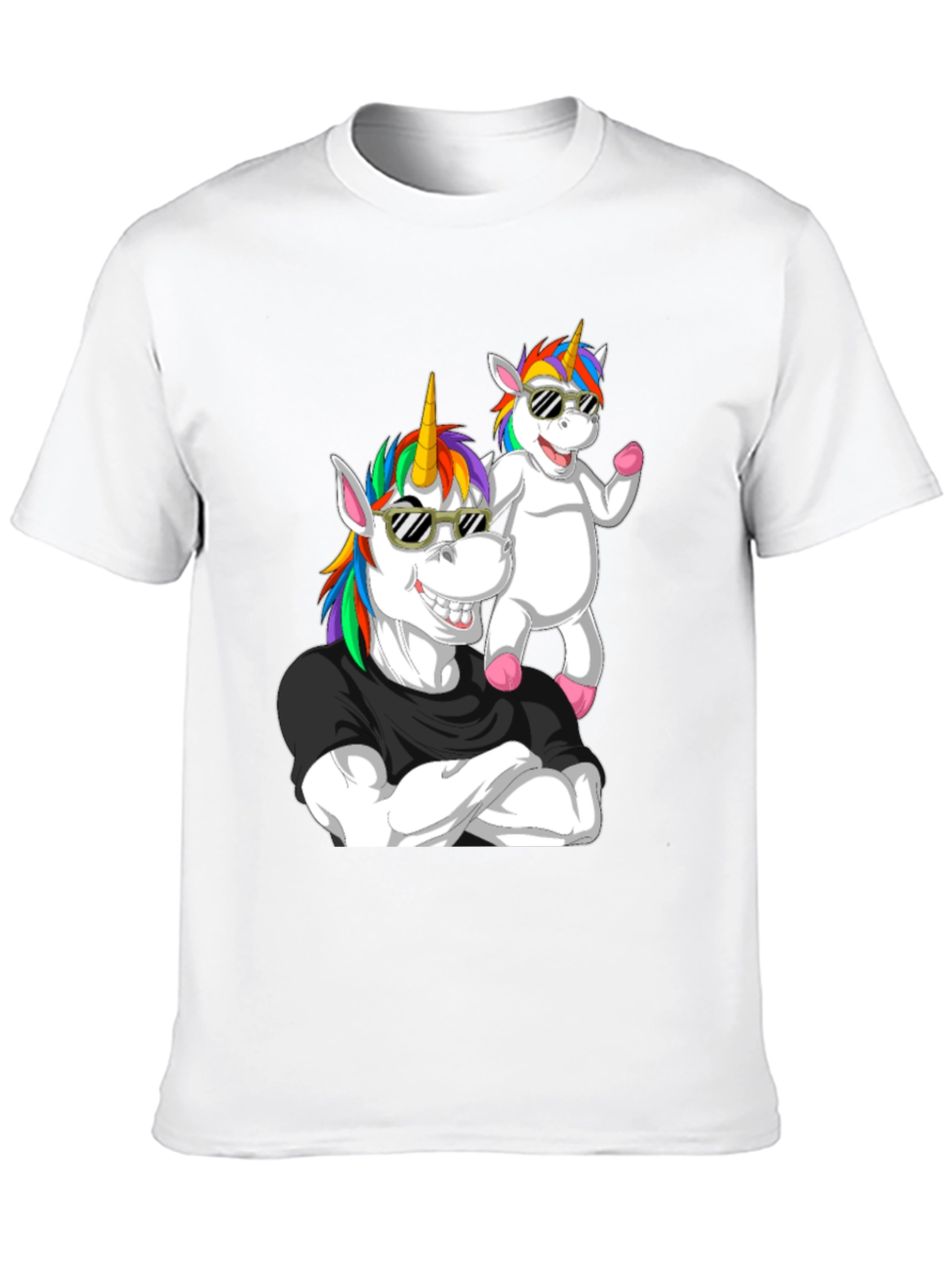 Unicorn Dad Black Graphic T-Shirt