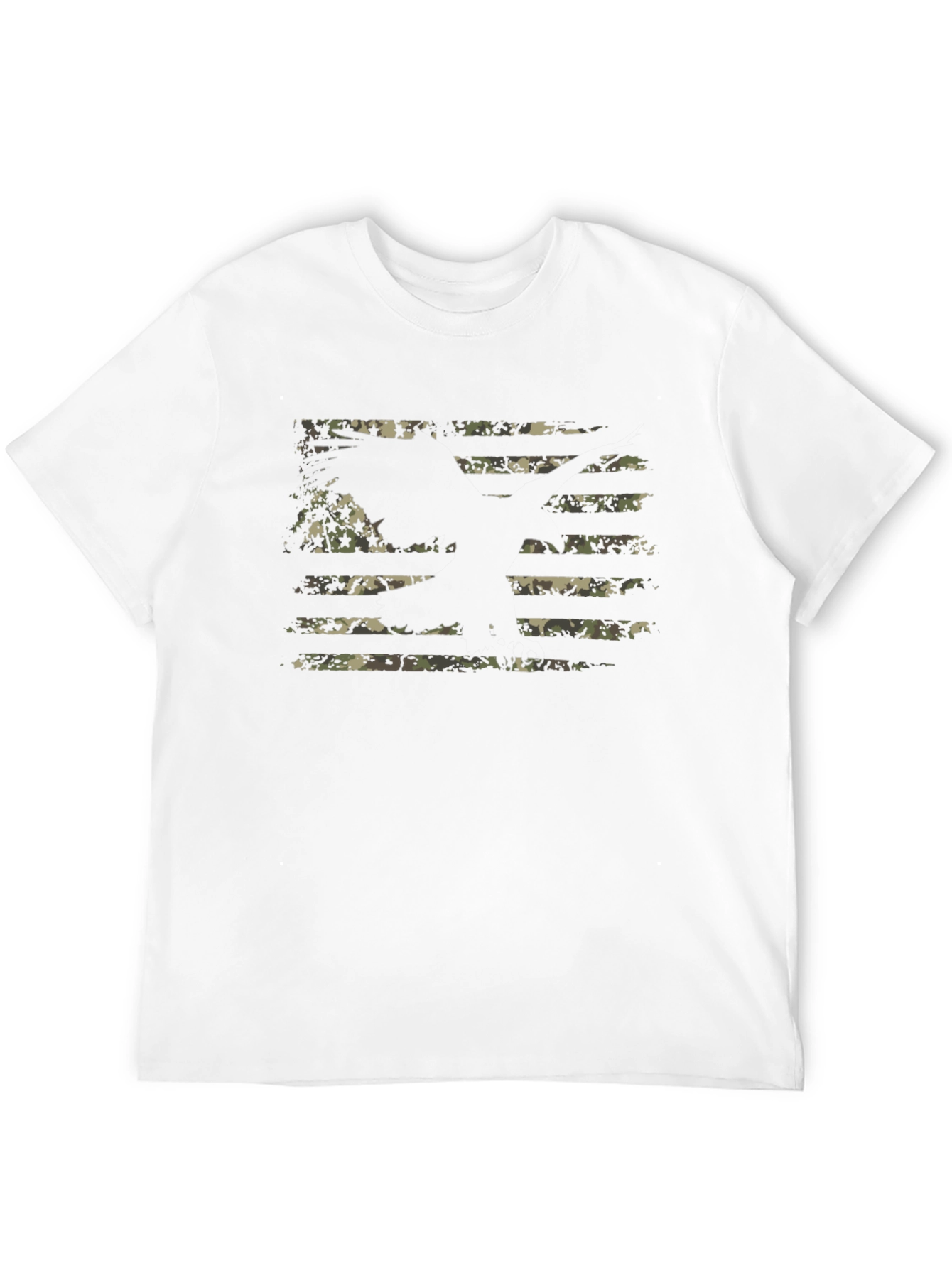 Camouflage American Flag Graphic Tee - Patriotic Style
