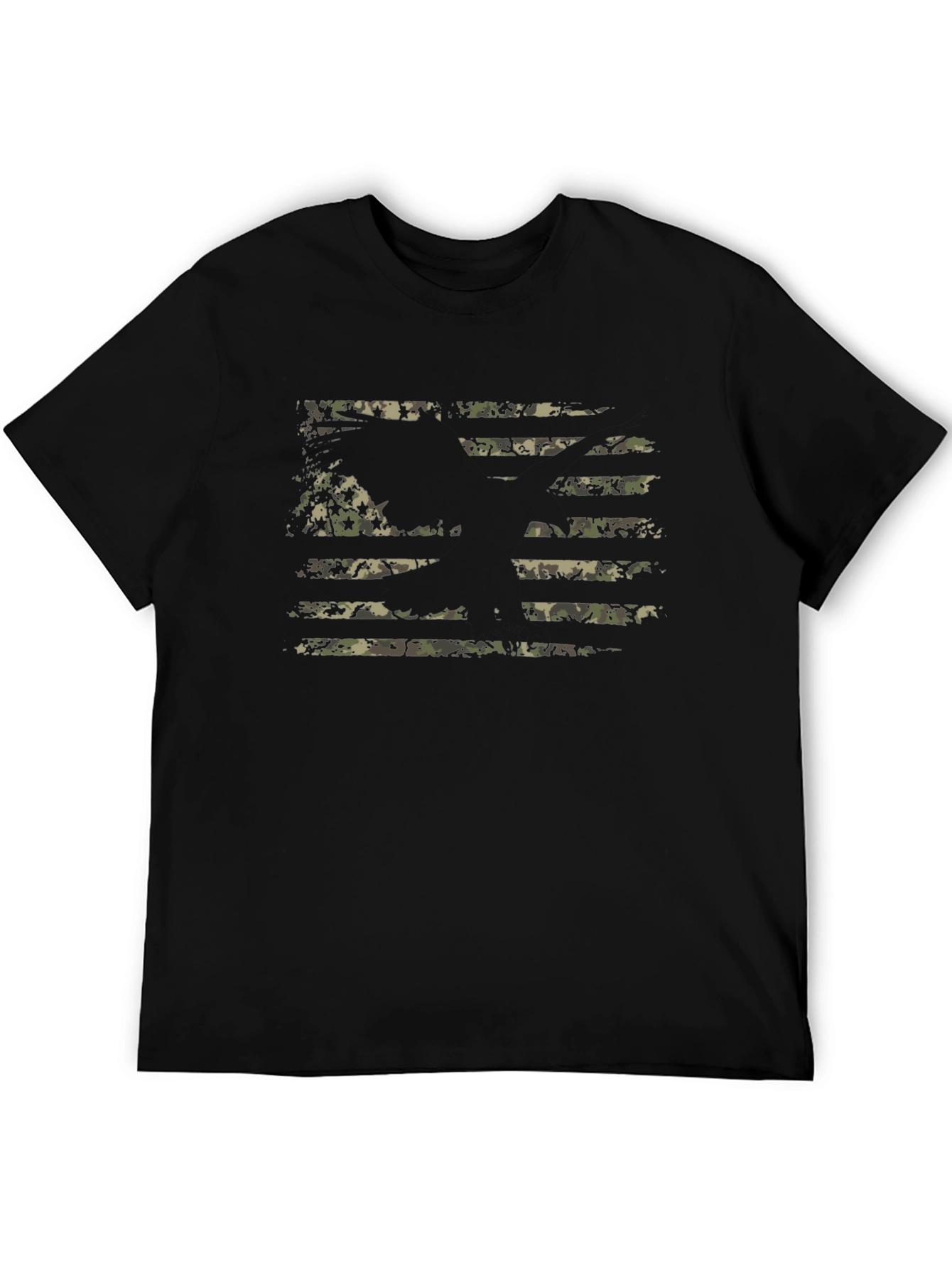 Camouflage American Flag Graphic Tee - Patriotic Style