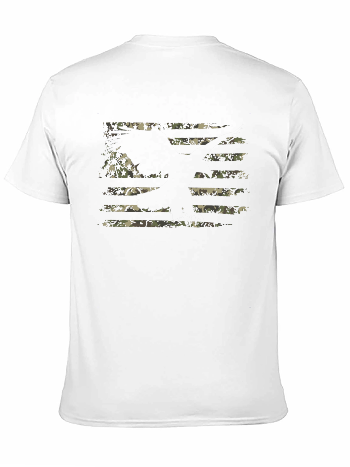 Camouflage American Flag Graphic Tee - Patriotic Style