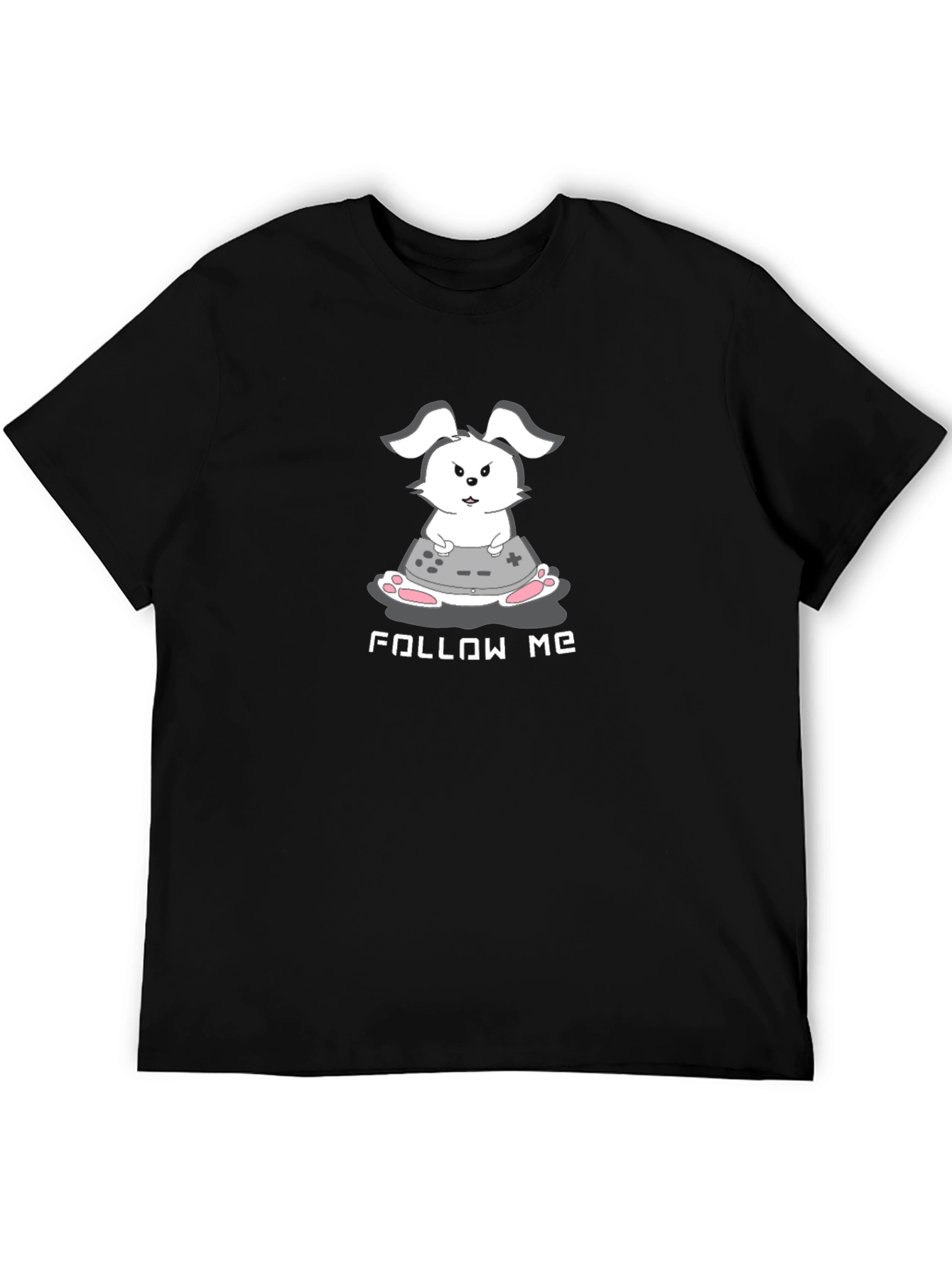 Gamer Bunny Black T-Shirt - Follow Me!