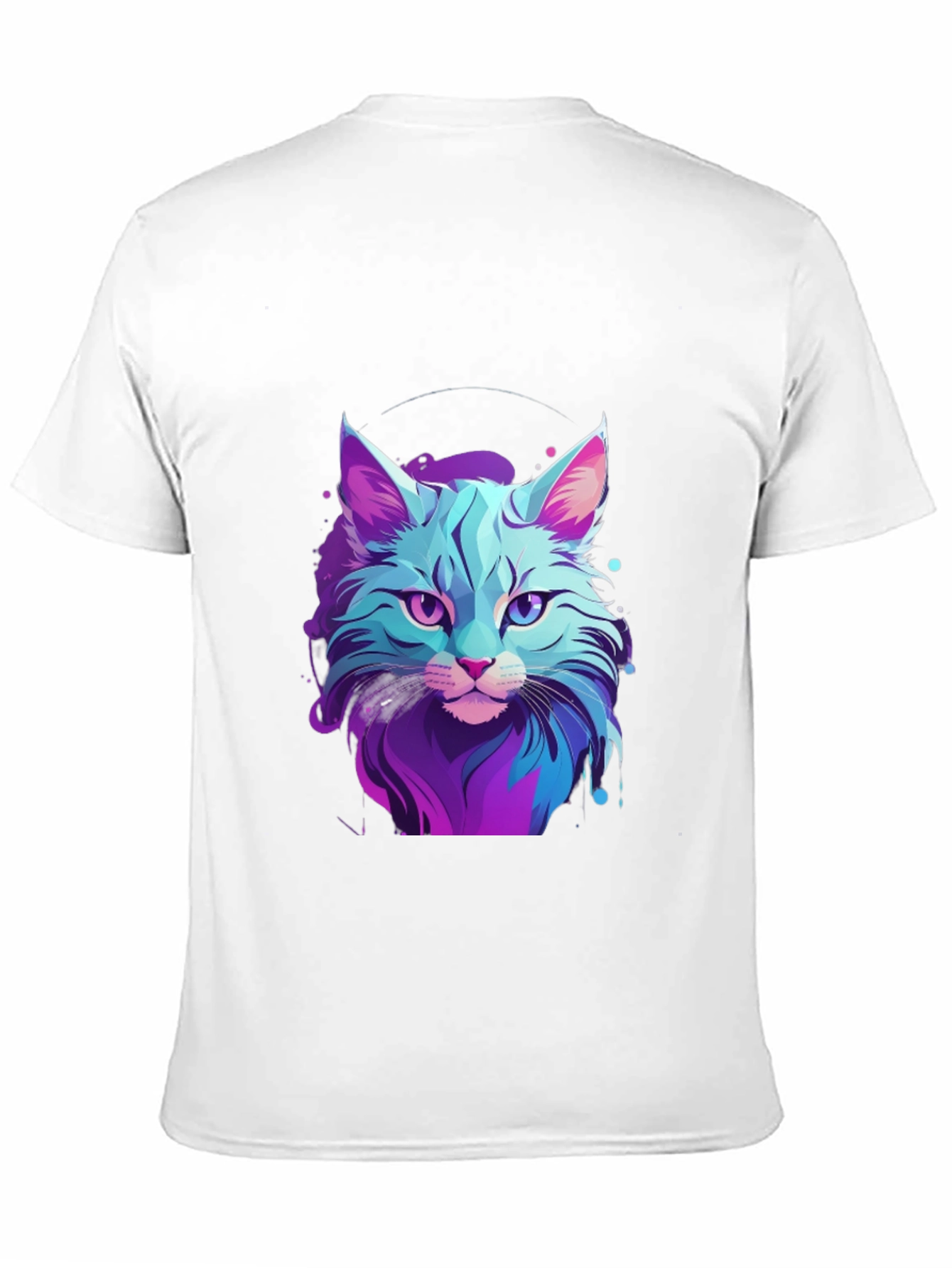 Neon Cat Graphic Tee - Stylish Mens Black T-Shirt