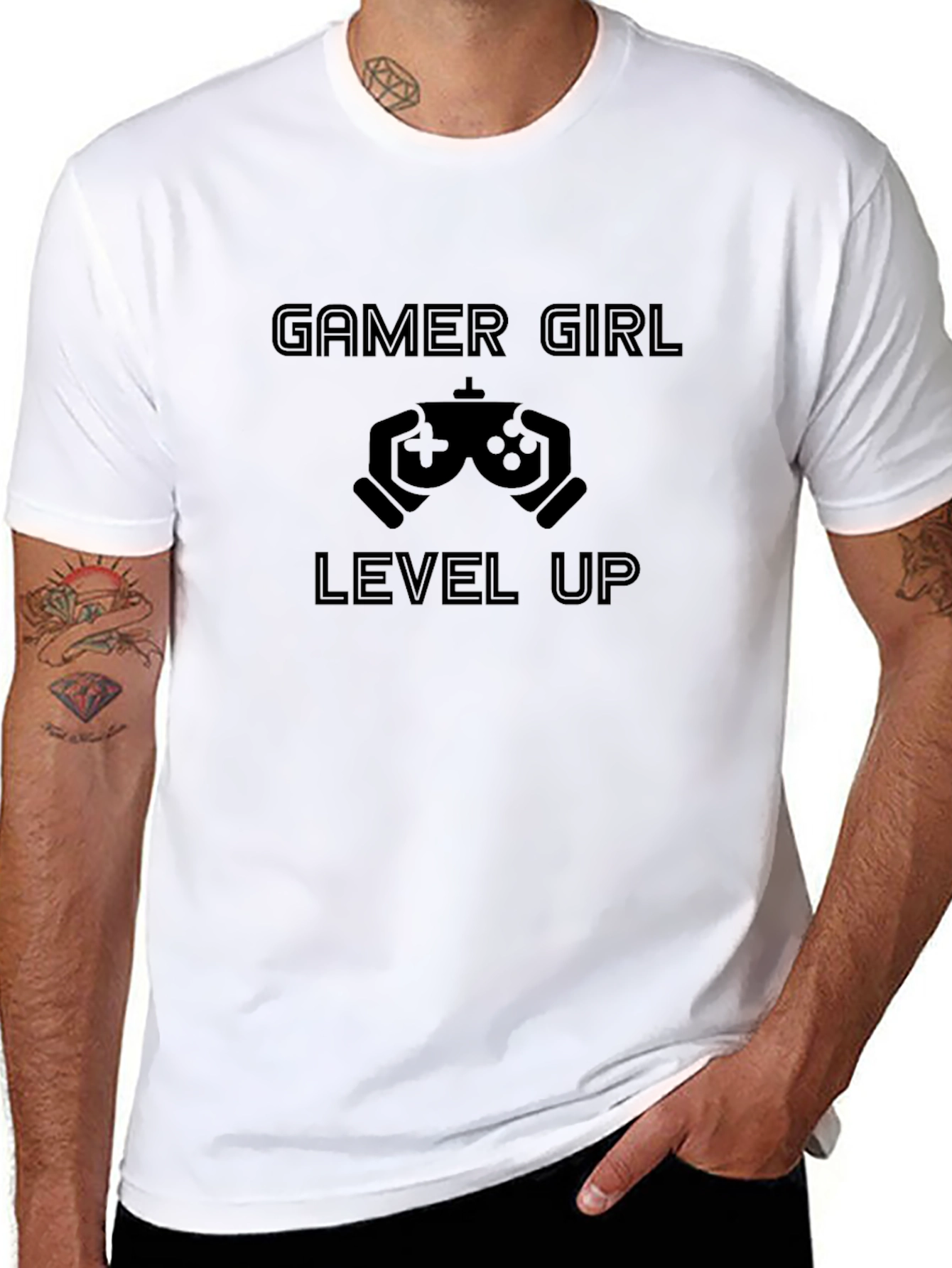 Gamer Girl Level Up Black T-Shirt