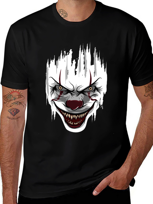 Scary Clown Graphic Tee - Horror Halloween Shirt