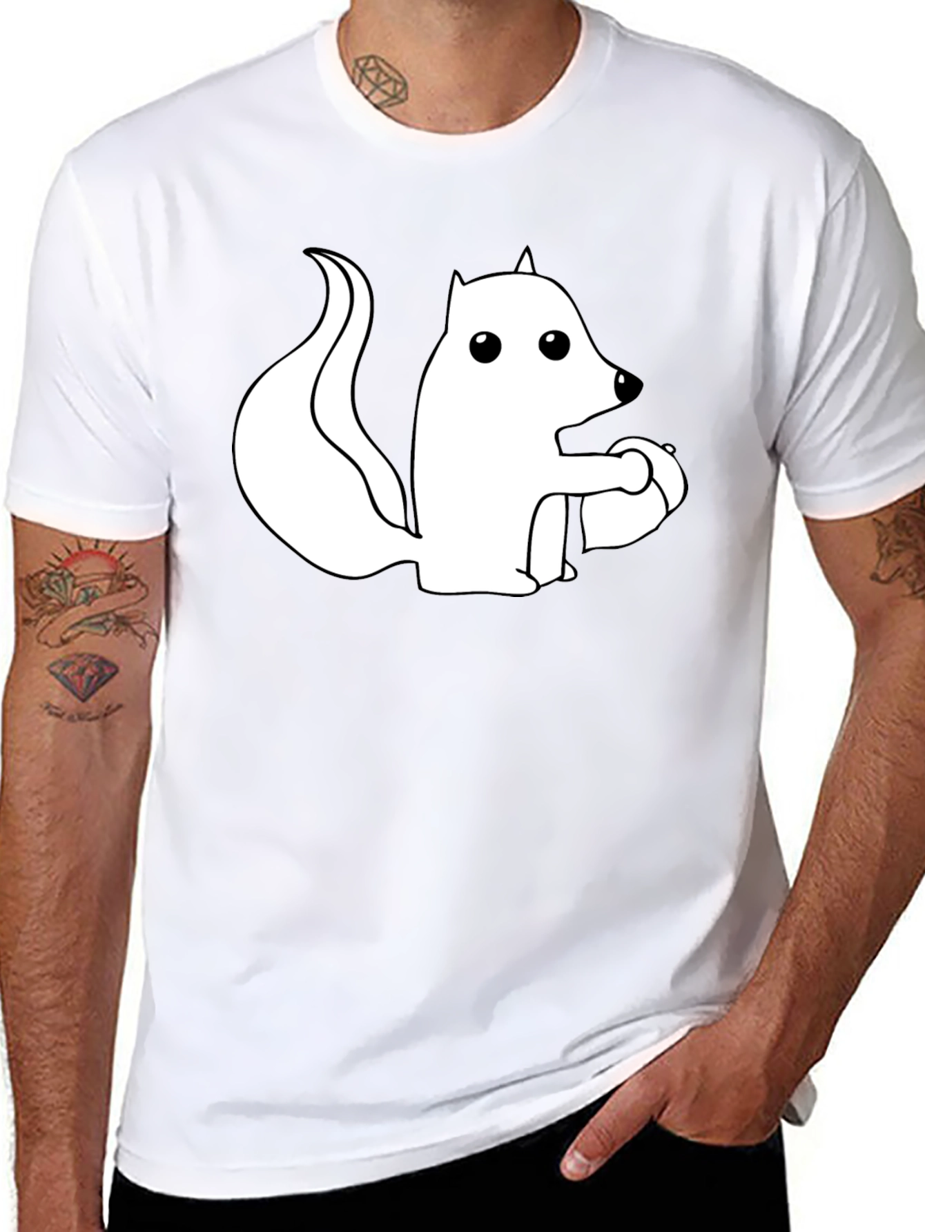 Squirrel Graphic Tee - Black Cotton Blend