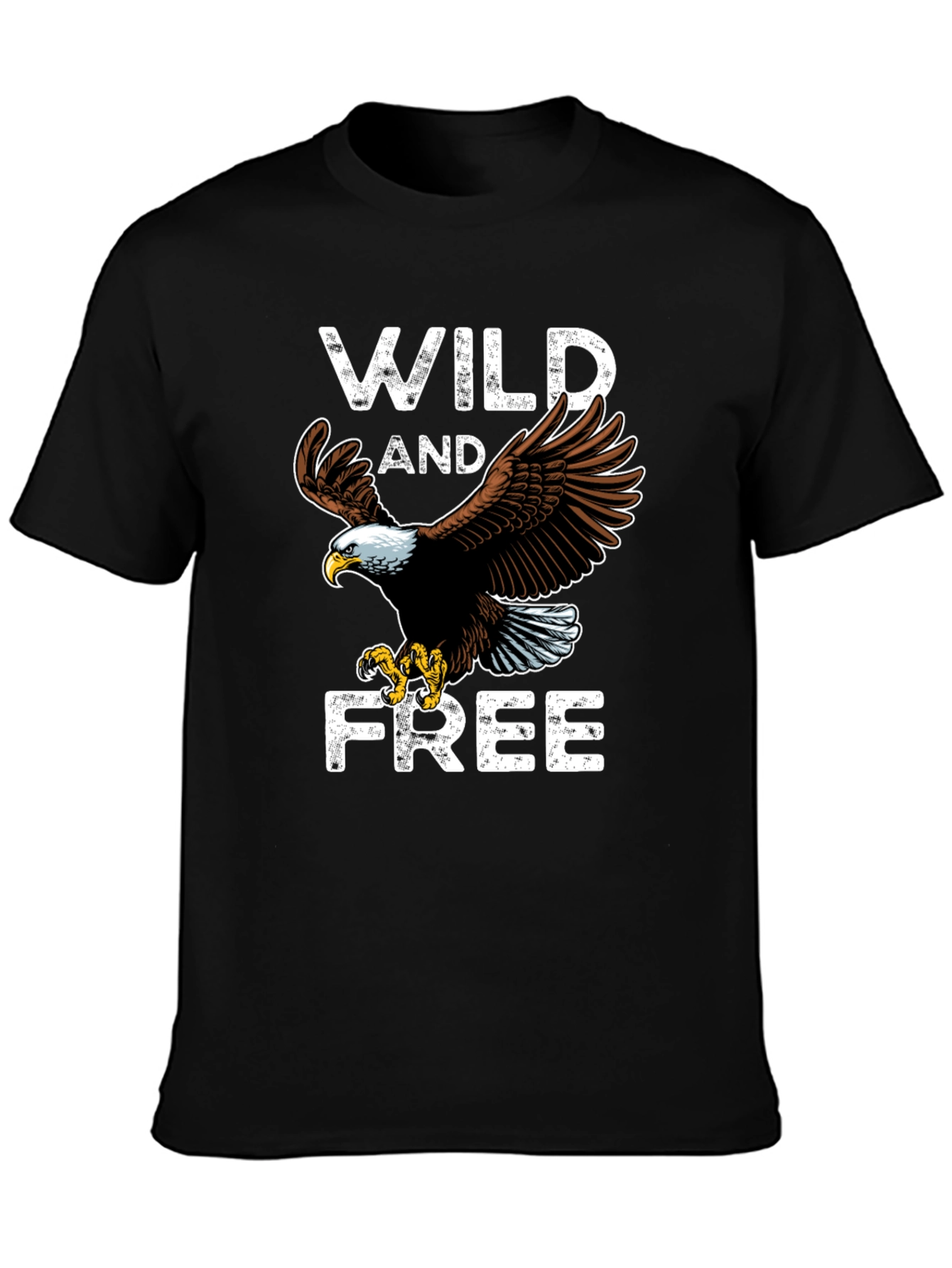 Wild and Free Eagle Graphic Tee - Black