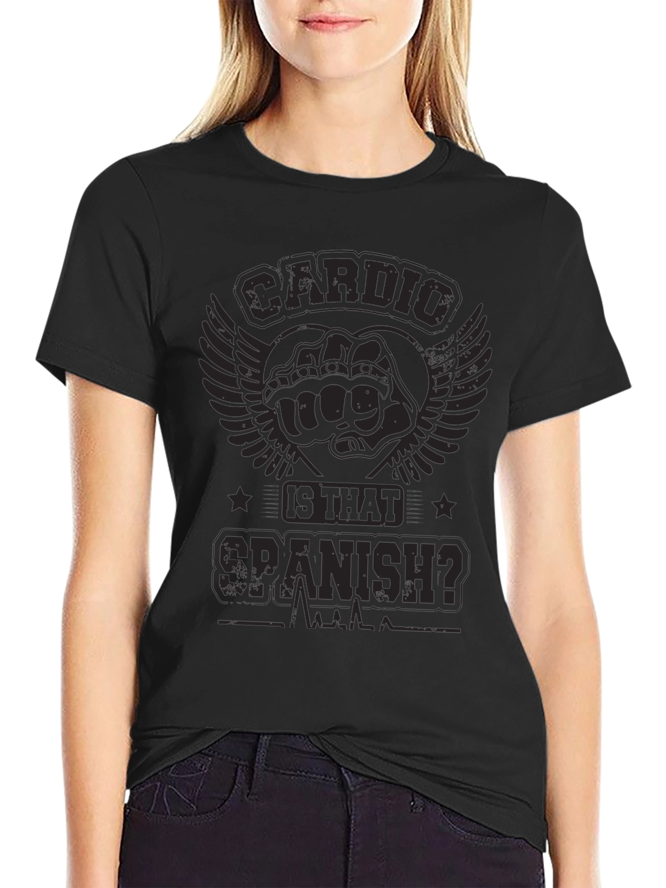 Cardio Is That Spanish? T-Shirt Funny Gym Workout