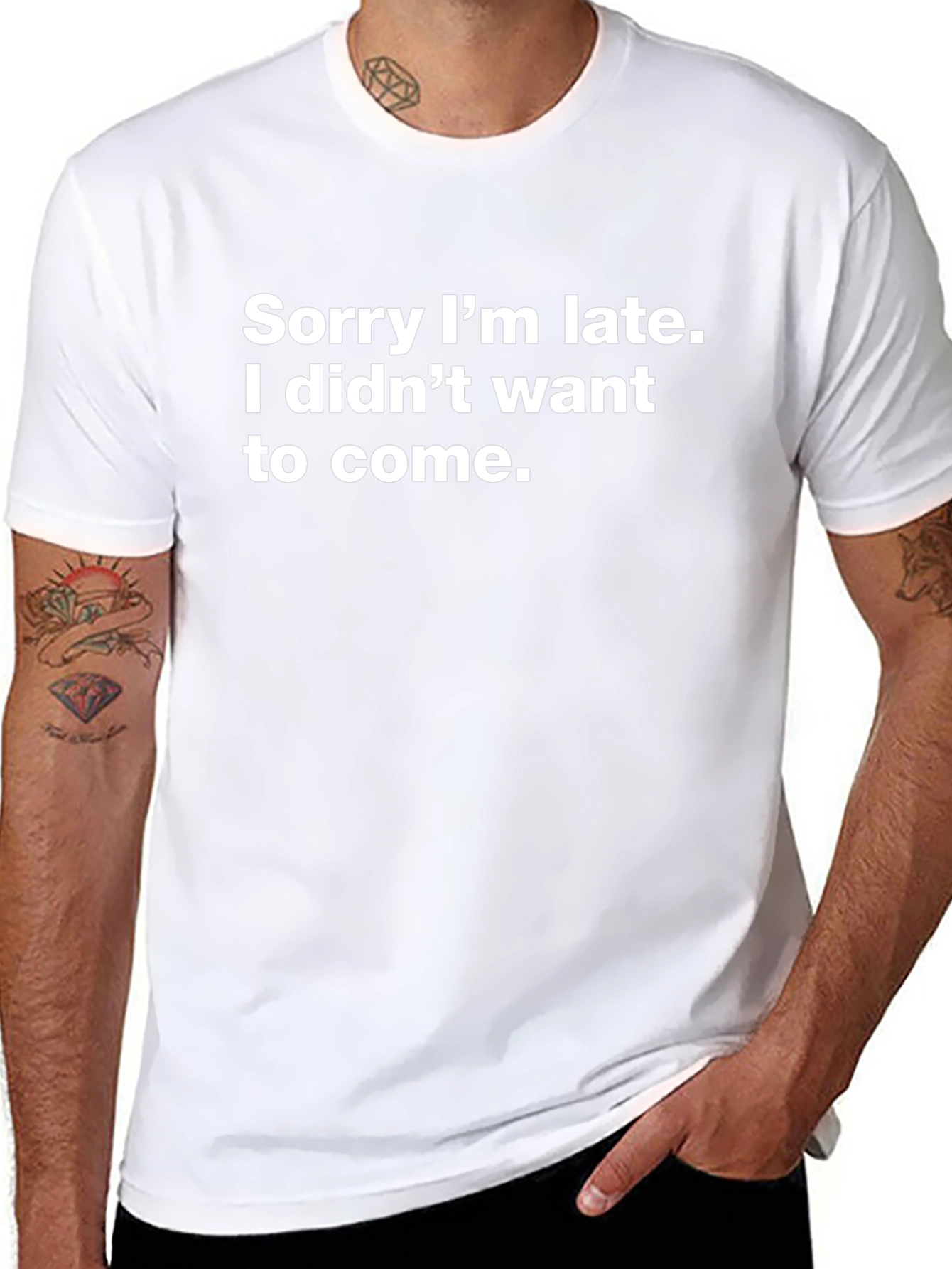 Funny Graphic Tee - Sorry Im Late