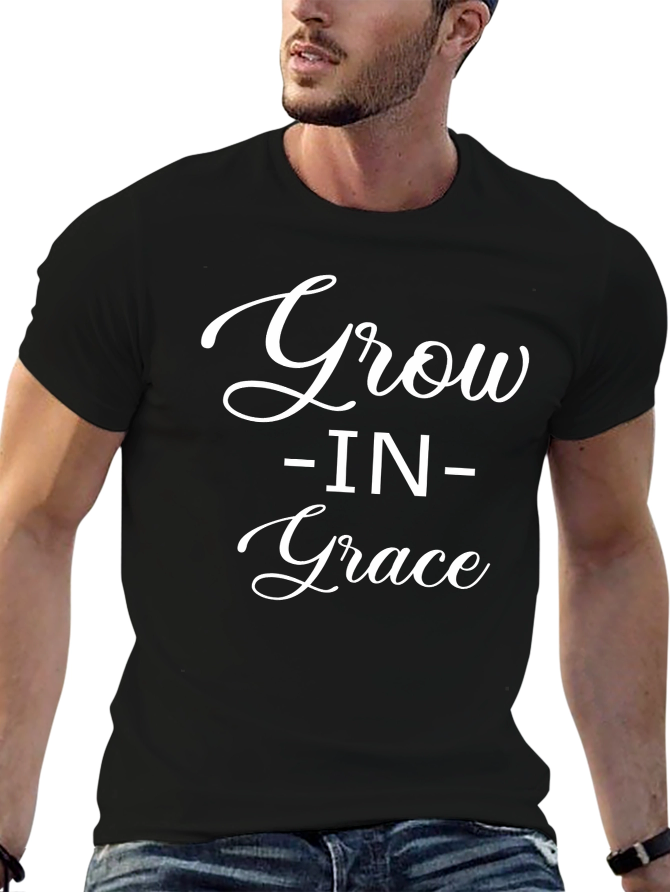 Grow in Grace Black Graphic Tee