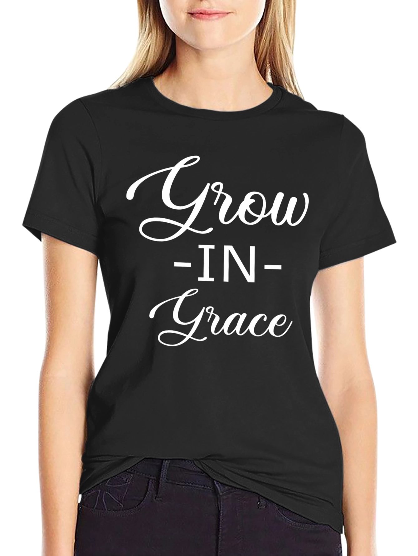 Grow in Grace Black Graphic Tee