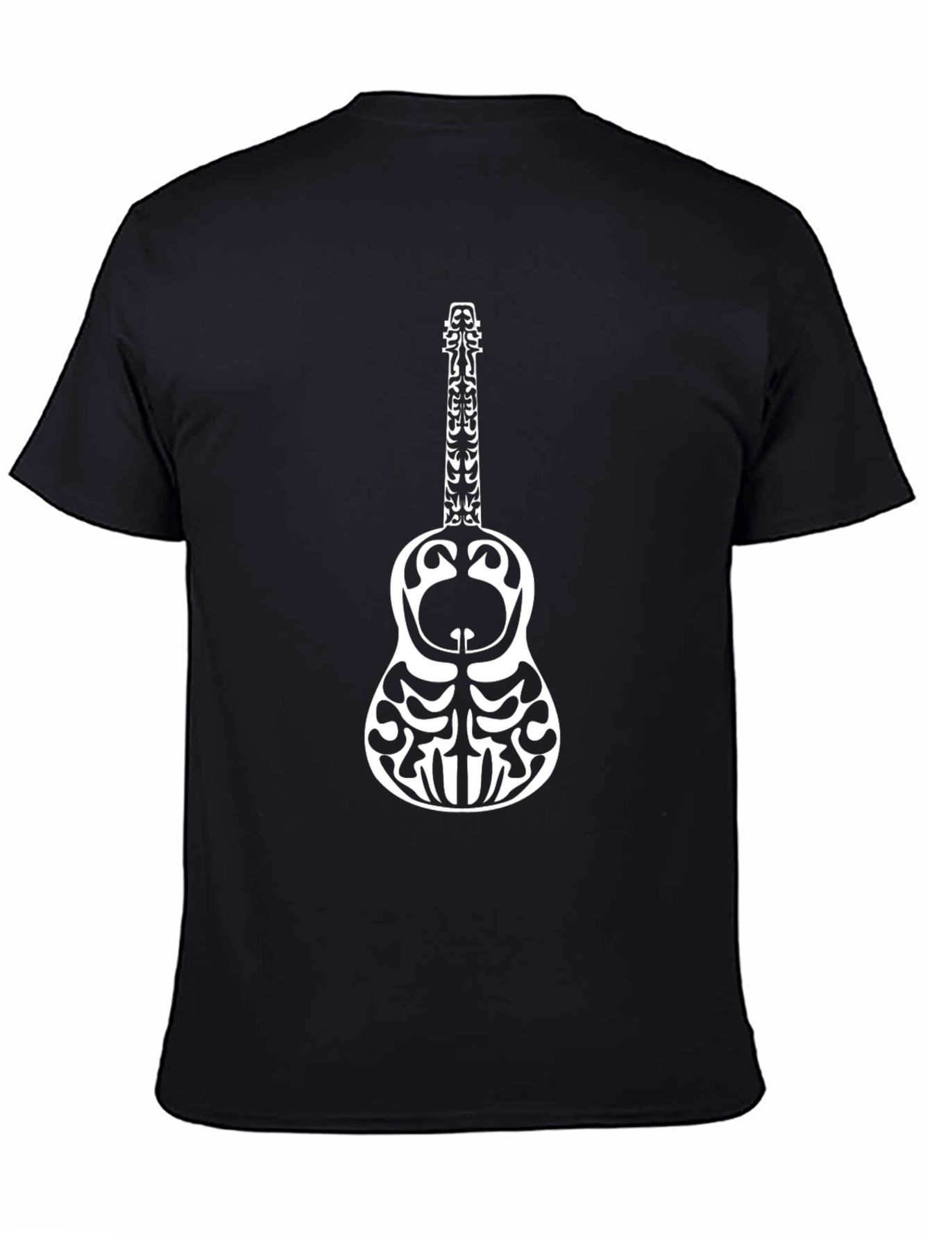Tribal Guitar Graphic Tee - Stylish Music Lover Shirt
