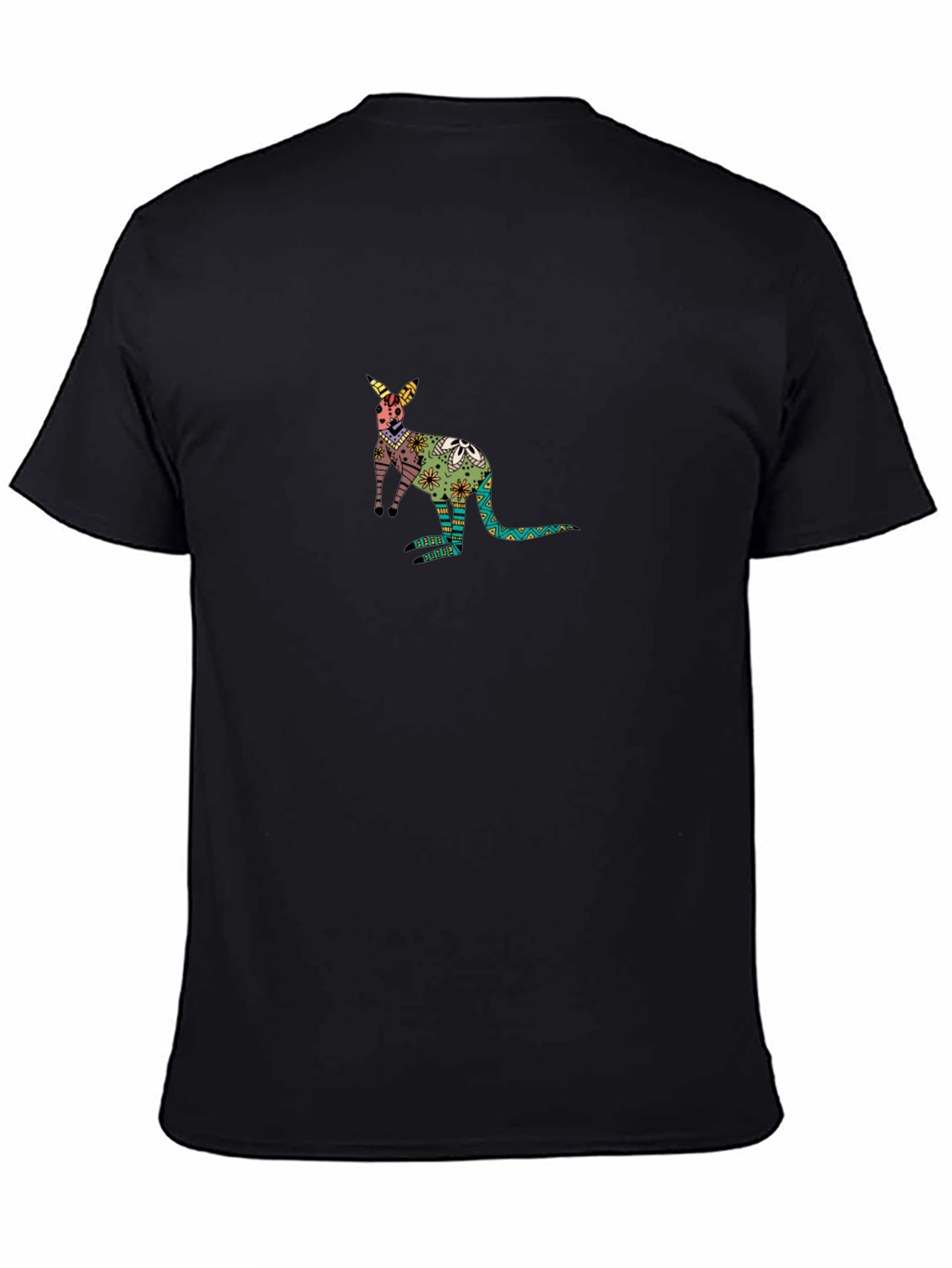 Kangaroo Graphic Black T-Shirt: Unique Design