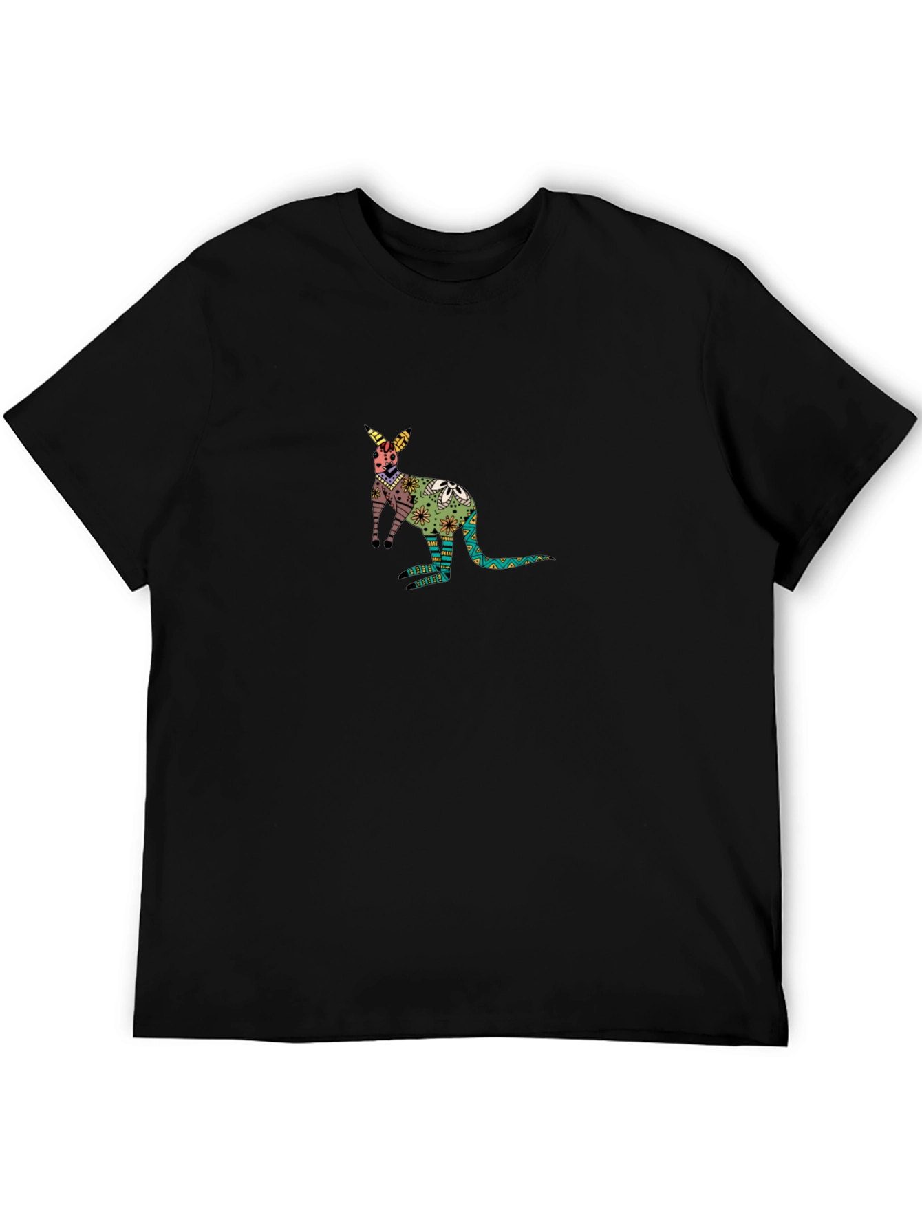 Kangaroo Graphic Black T-Shirt: Unique Design