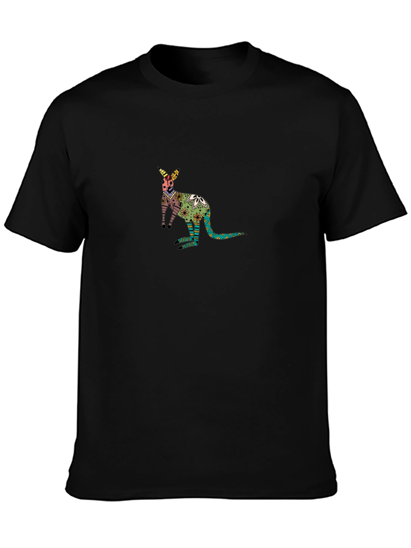 Kangaroo Graphic Black T-Shirt: Unique Design