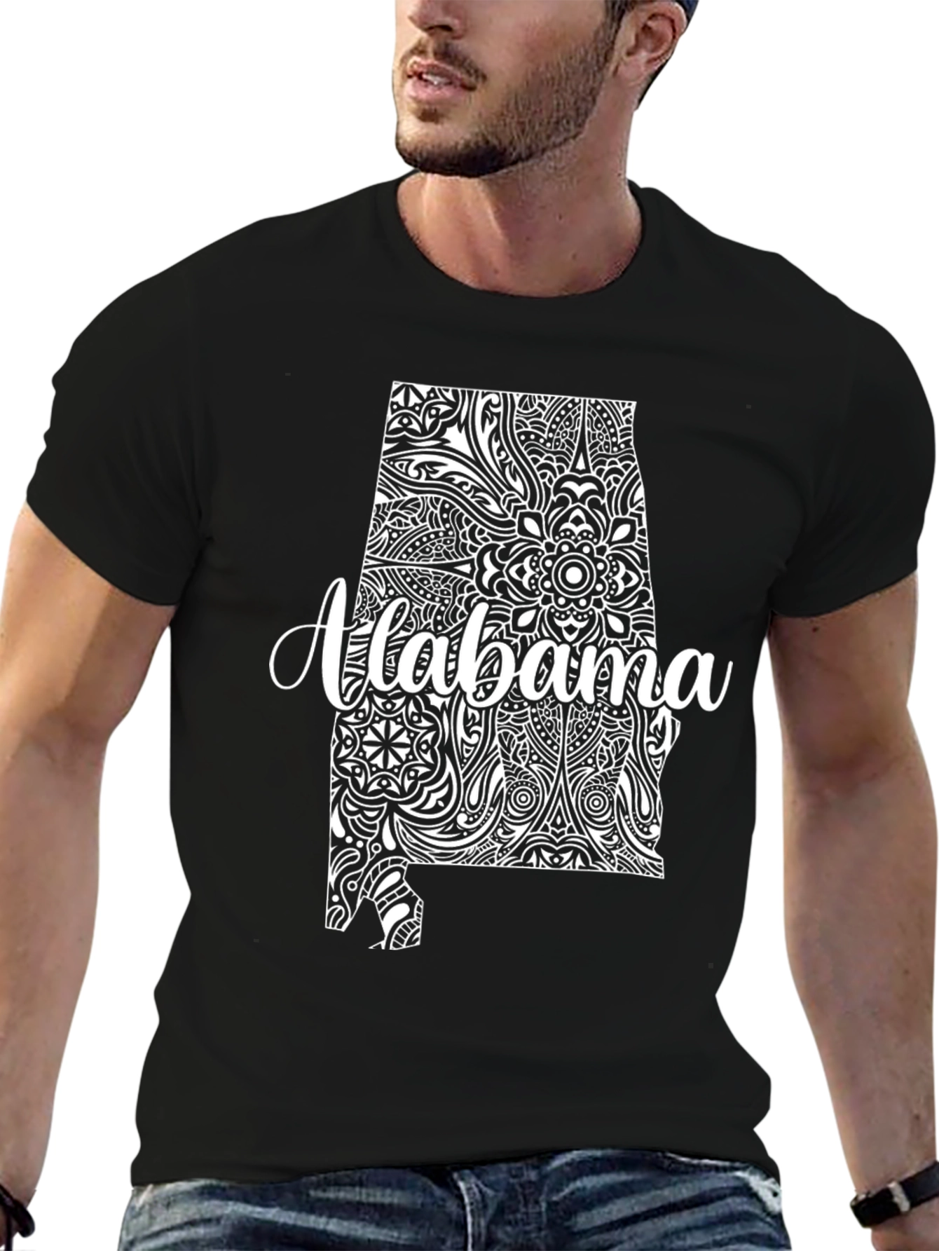 Alabama State Art T-Shirt - Black Graphic Tee