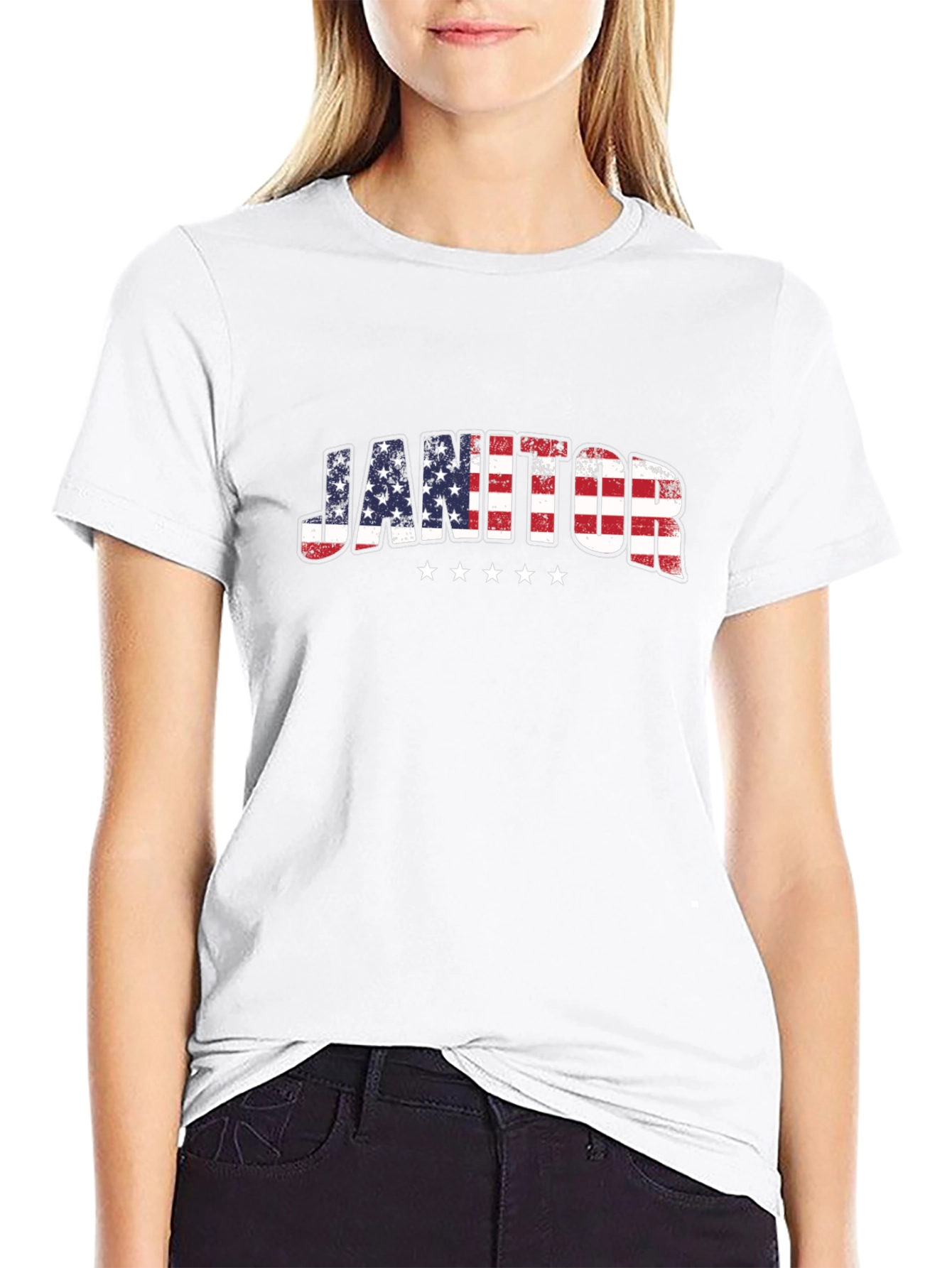 Janitor USA Flag T-Shirt - Patriotic Pride