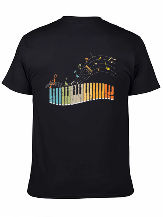 Retro Piano Keyboard T-Shirt - Music Lover Tee