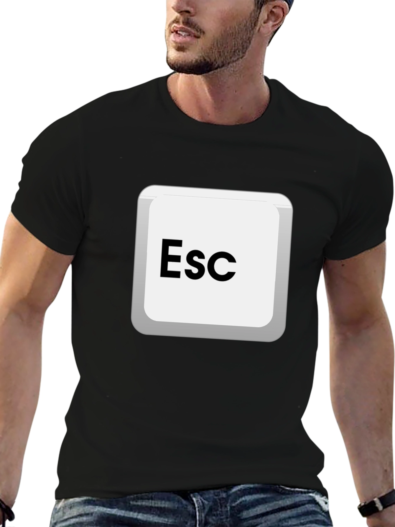 Escape Key Graphic Tee - Black Cotton Comfort