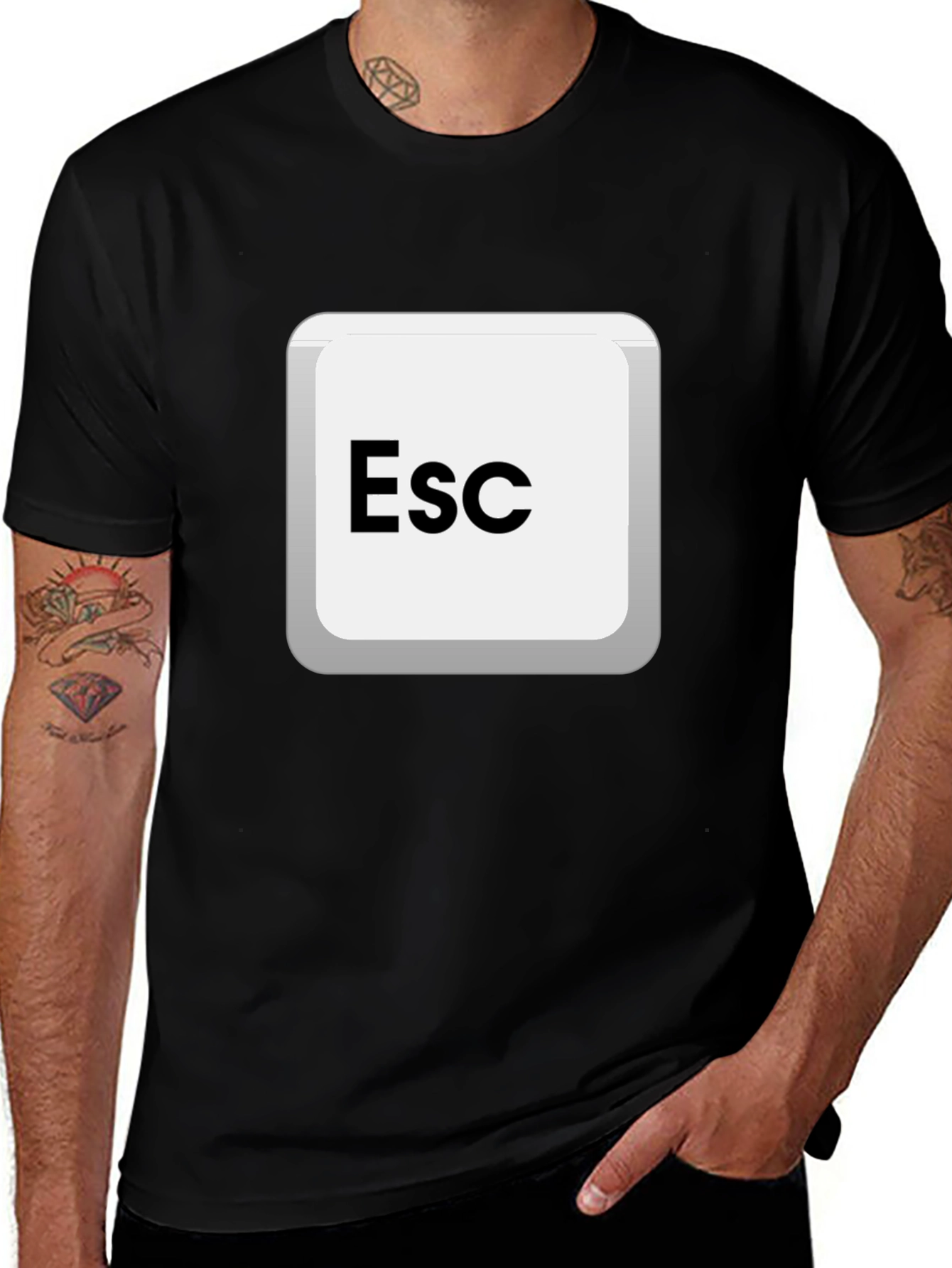 Escape Key Graphic Tee - Black Cotton Comfort