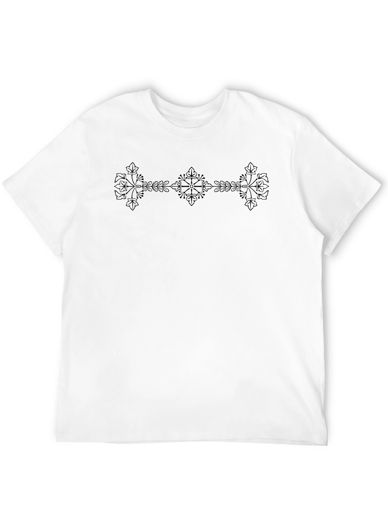 Mens Black Tee with Decorative Graphic