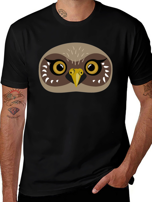 Owl Face Graphic Tee - Mens Black T-Shirt
