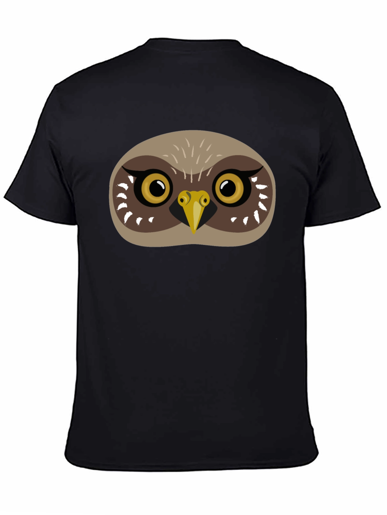 Owl Face Graphic Tee - Mens Black T-Shirt