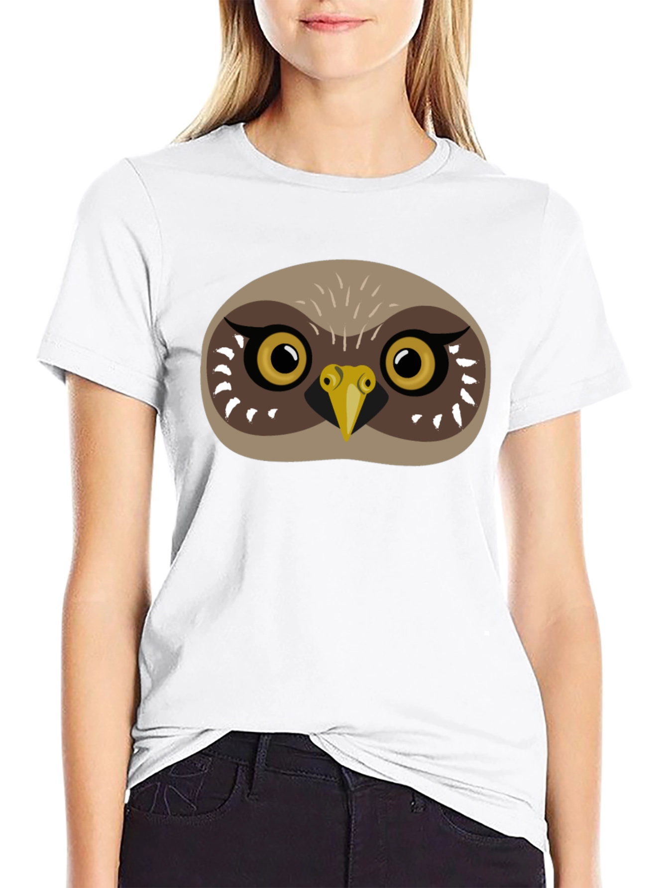 Owl Face Graphic Tee - Mens Black T-Shirt
