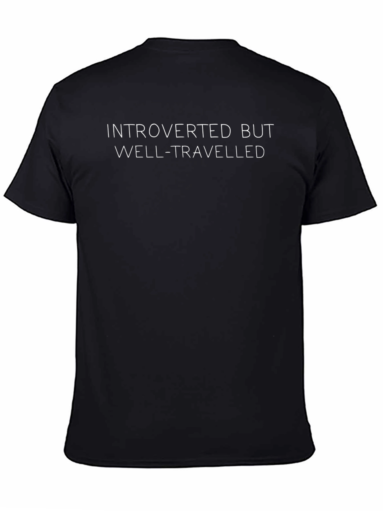 Introverted But Well-Travelled Black T-Shirt