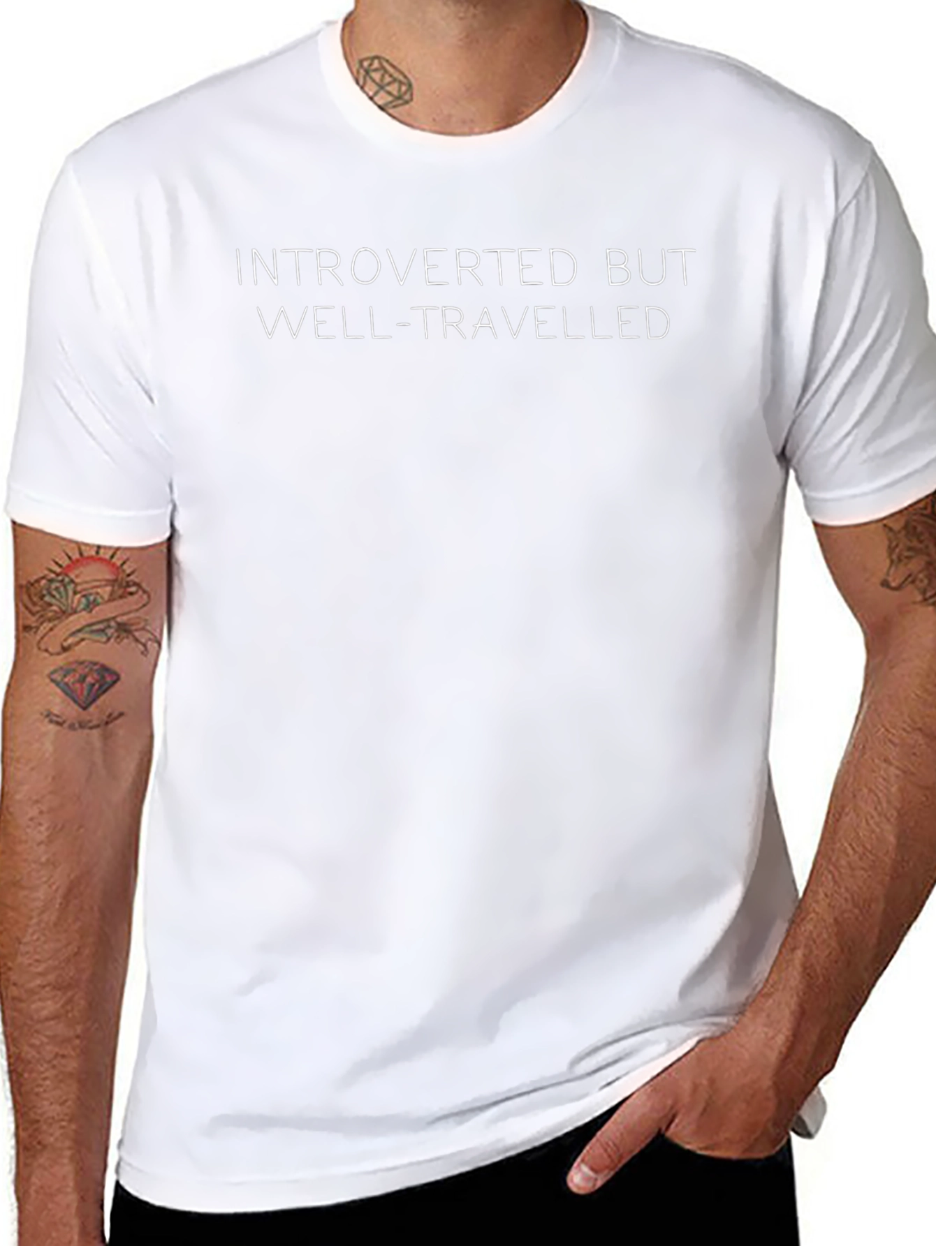 Introverted But Well-Travelled Black T-Shirt