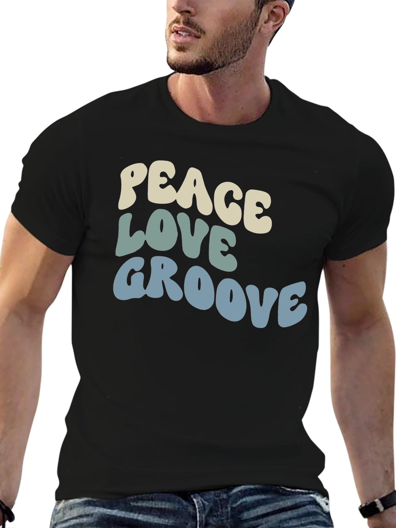 Peace Love Groove Graphic Tee - Retro Style