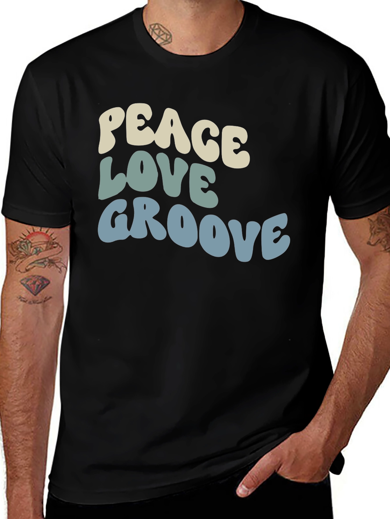 Peace Love Groove Graphic Tee - Retro Style