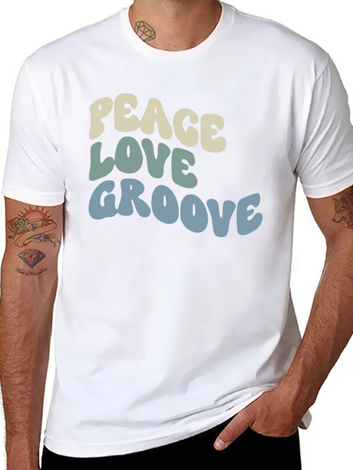 Peace Love Groove Graphic Tee - Retro Style