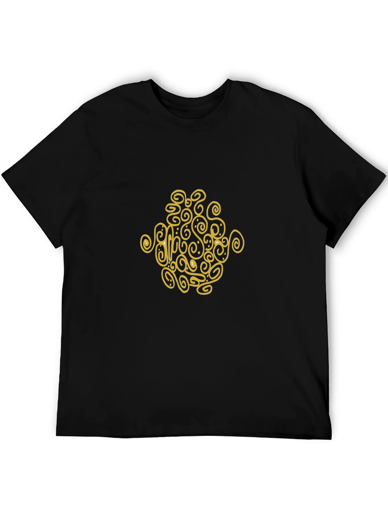 Abstract Swirl Graphic Black T-Shirt