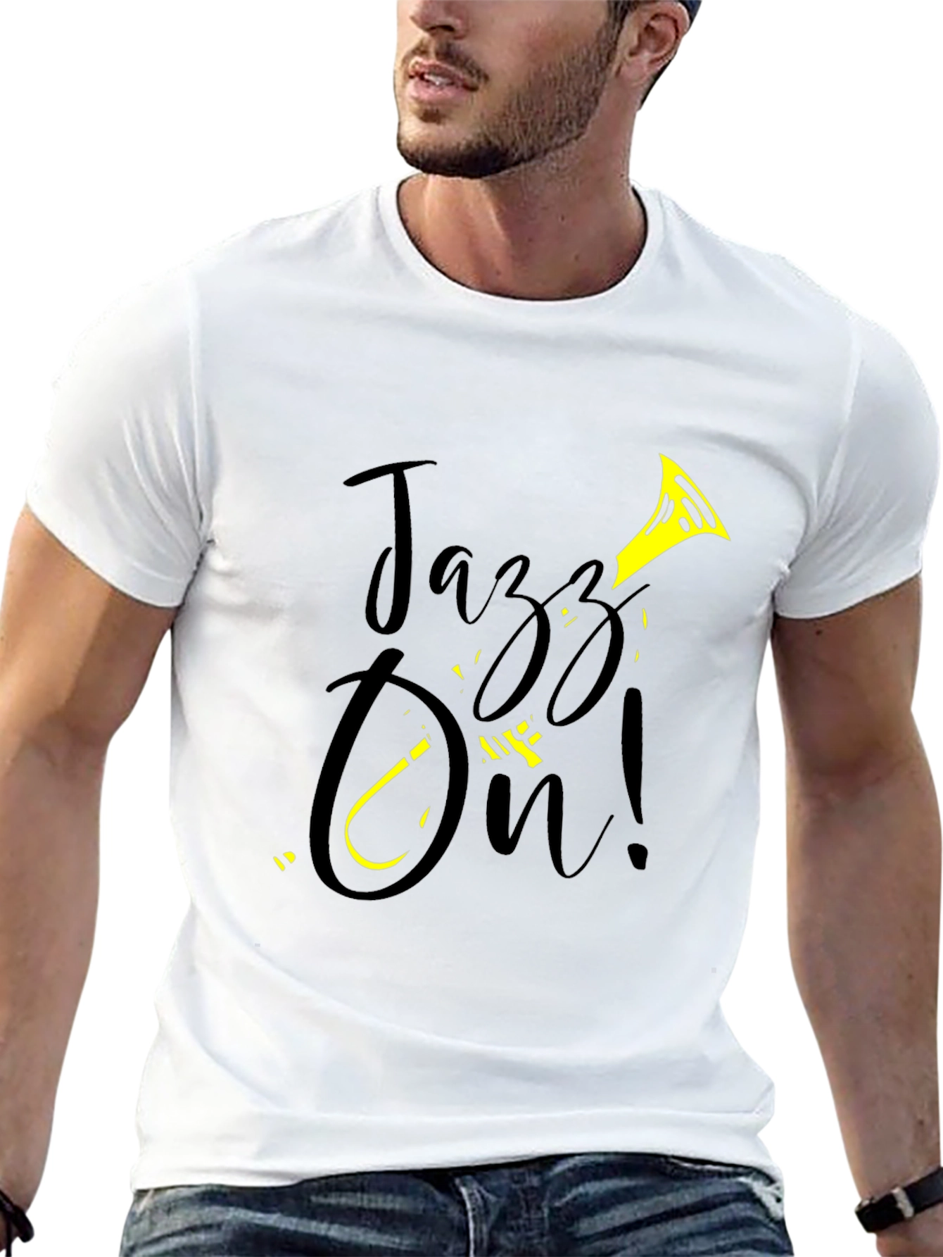 Jazz On! Graphic Tee - Black Cotton T-Shirt