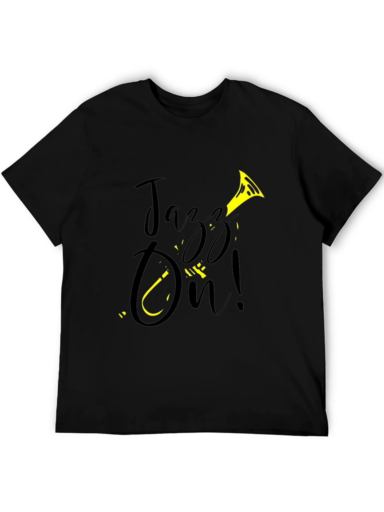 Jazz On! Graphic Tee - Black Cotton T-Shirt