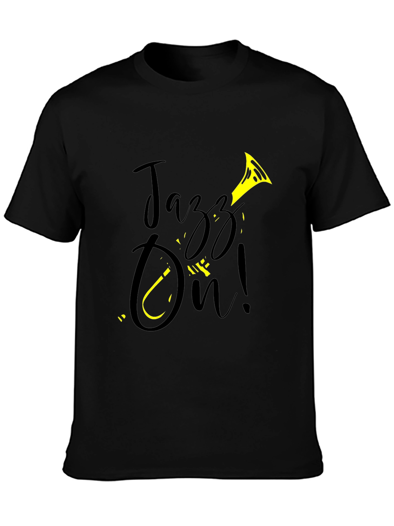 Jazz On! Graphic Tee - Black Cotton T-Shirt