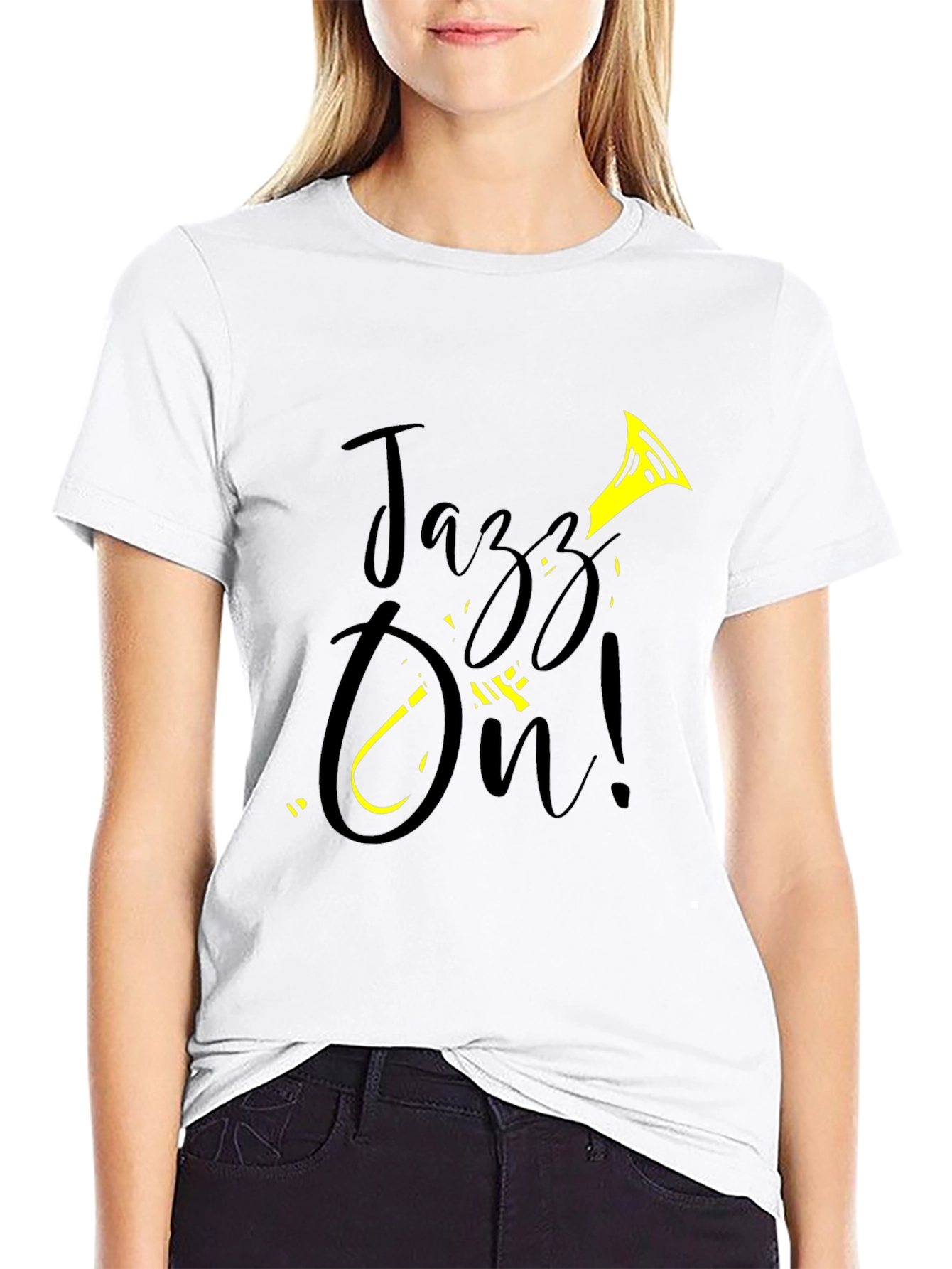 Jazz On! Graphic Tee - Black Cotton T-Shirt