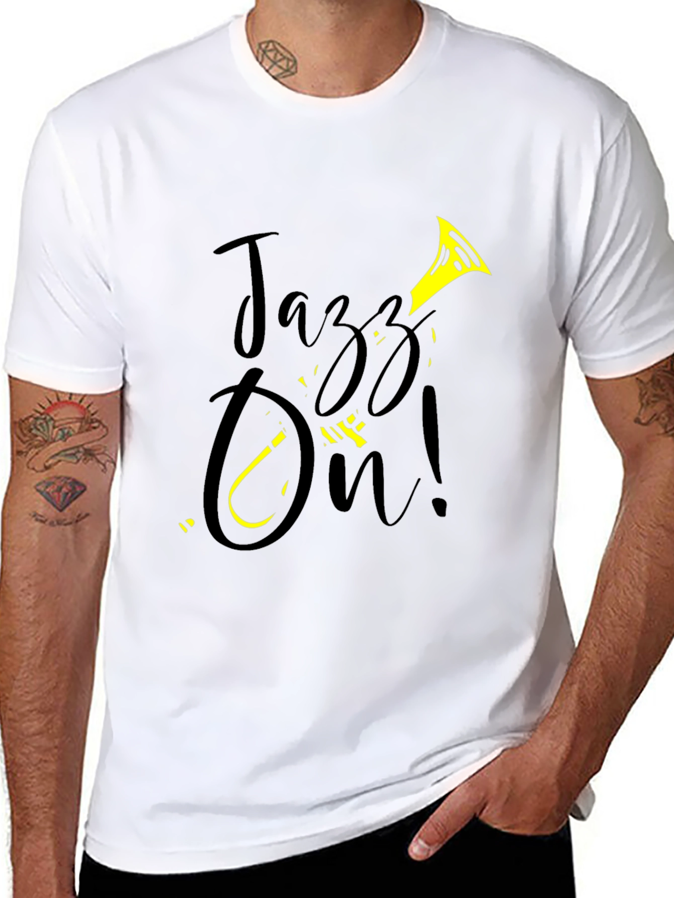 Jazz On! Graphic Tee - Black Cotton T-Shirt