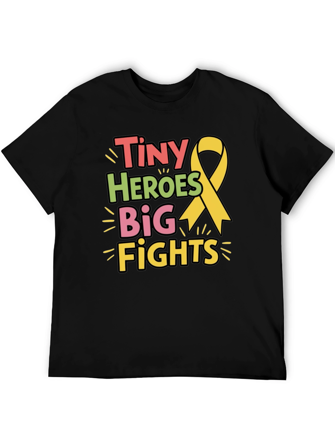 Tiny Heroes Big Fights T-Shirt - Childhood Cancer Awareness