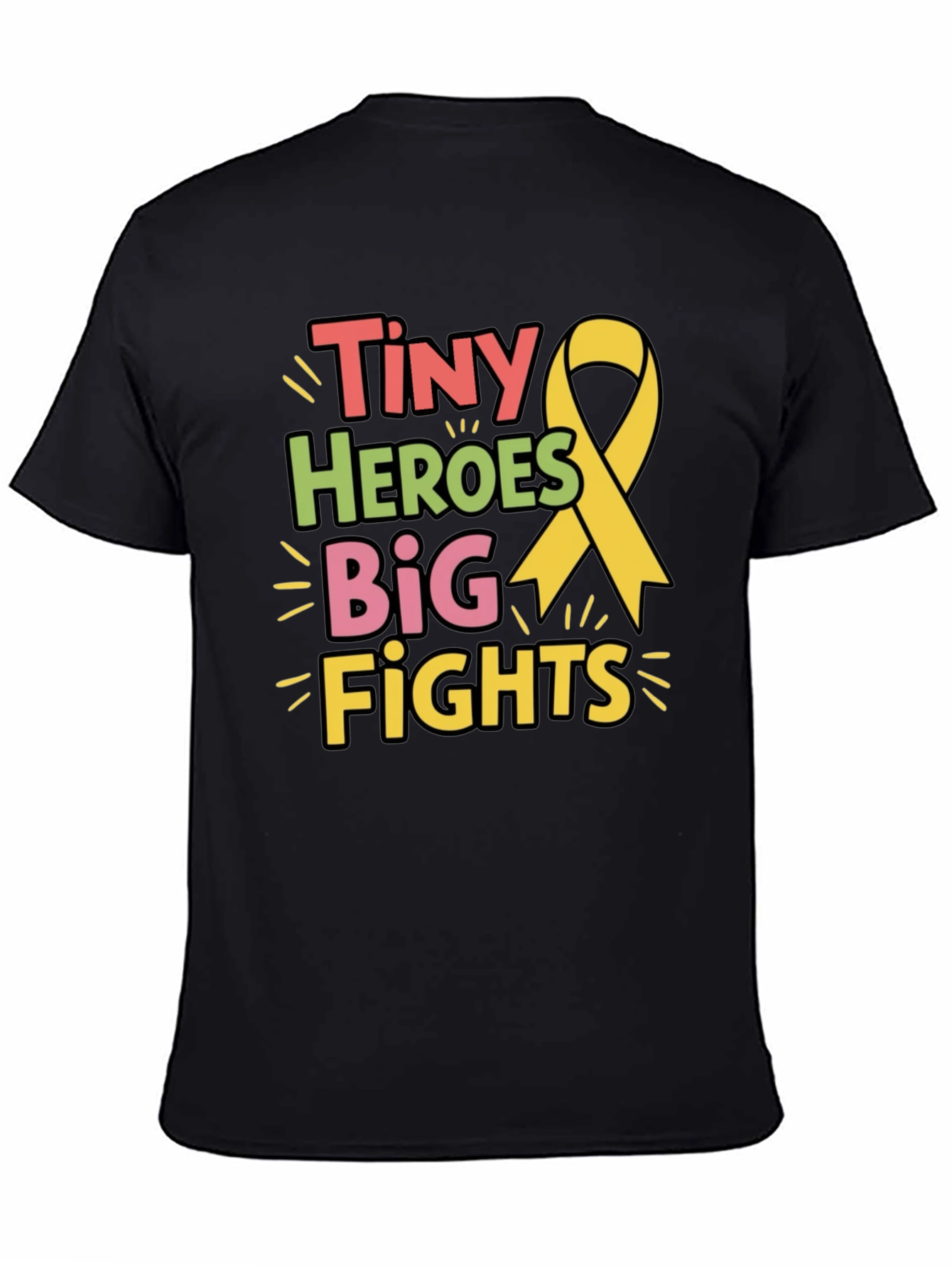Tiny Heroes Big Fights T-Shirt - Childhood Cancer Awareness