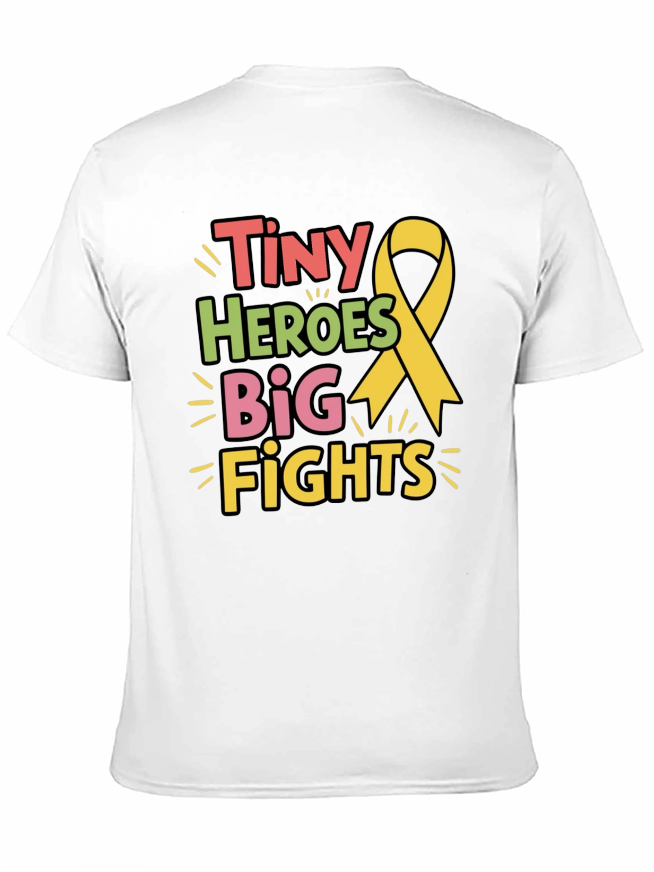 Tiny Heroes Big Fights T-Shirt - Childhood Cancer Awareness