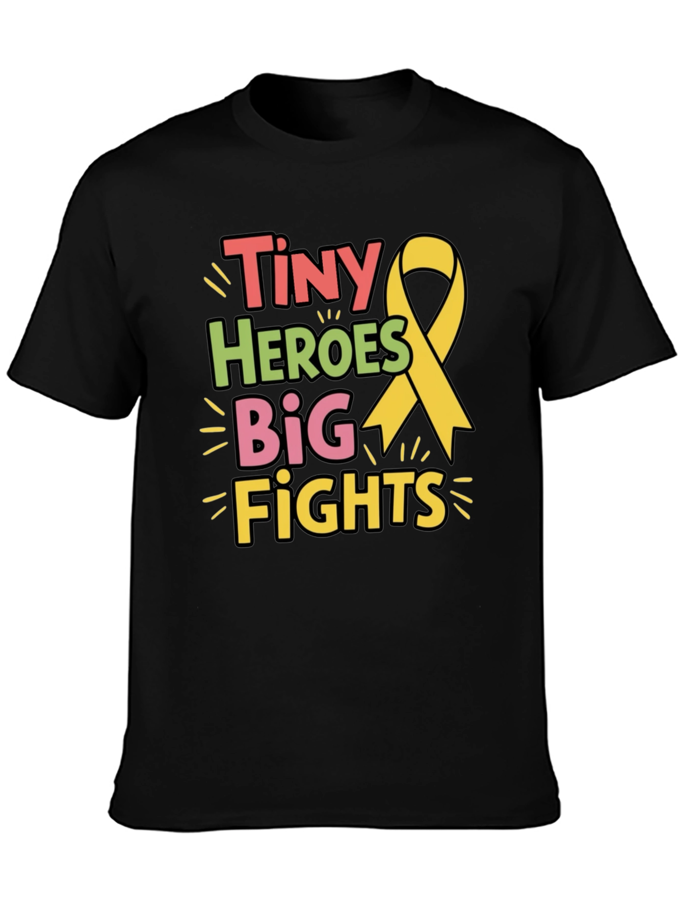 Tiny Heroes Big Fights T-Shirt - Childhood Cancer Awareness