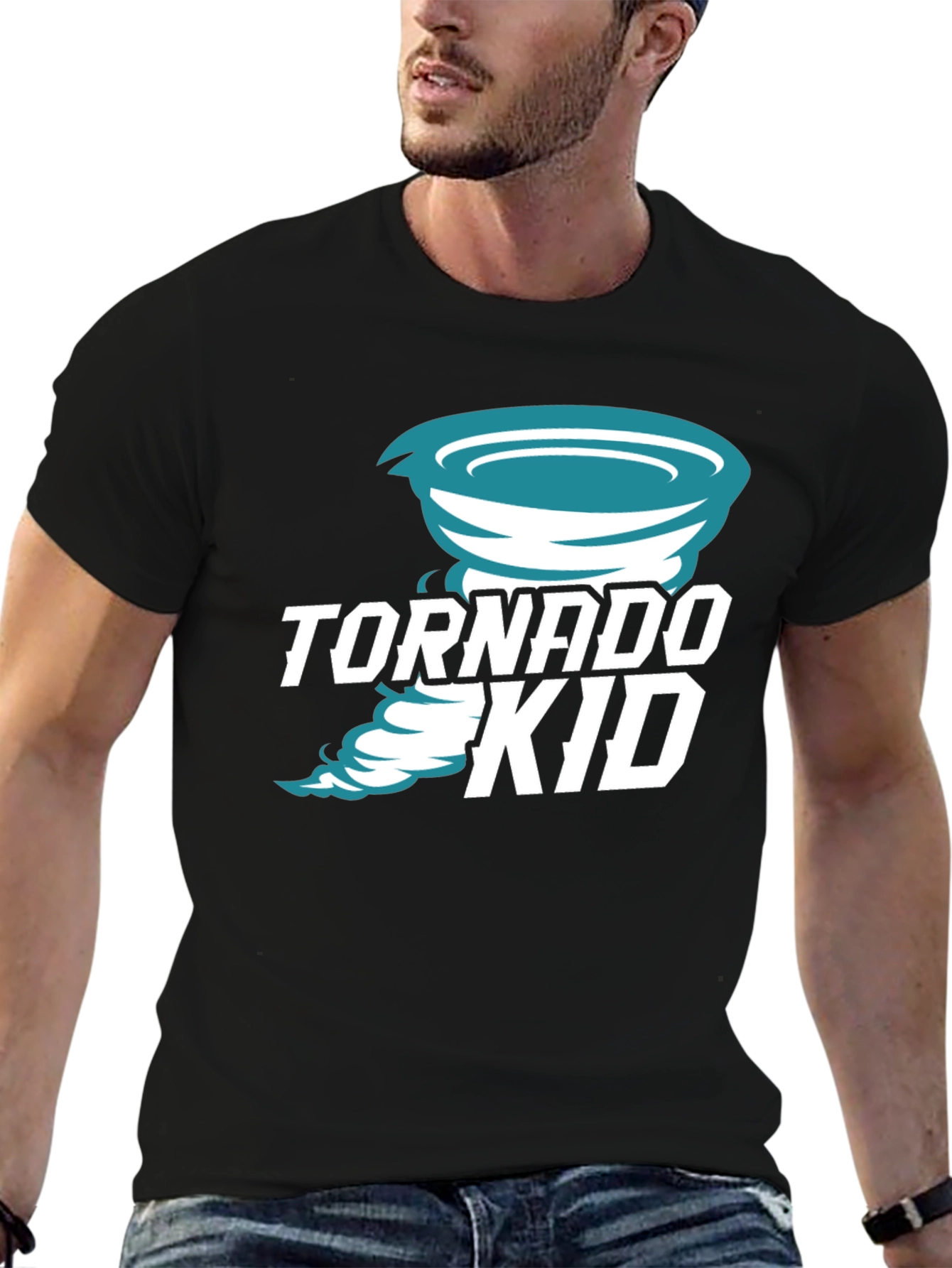Tornado Kid Graphic Tee - Black Cotton T-Shirt