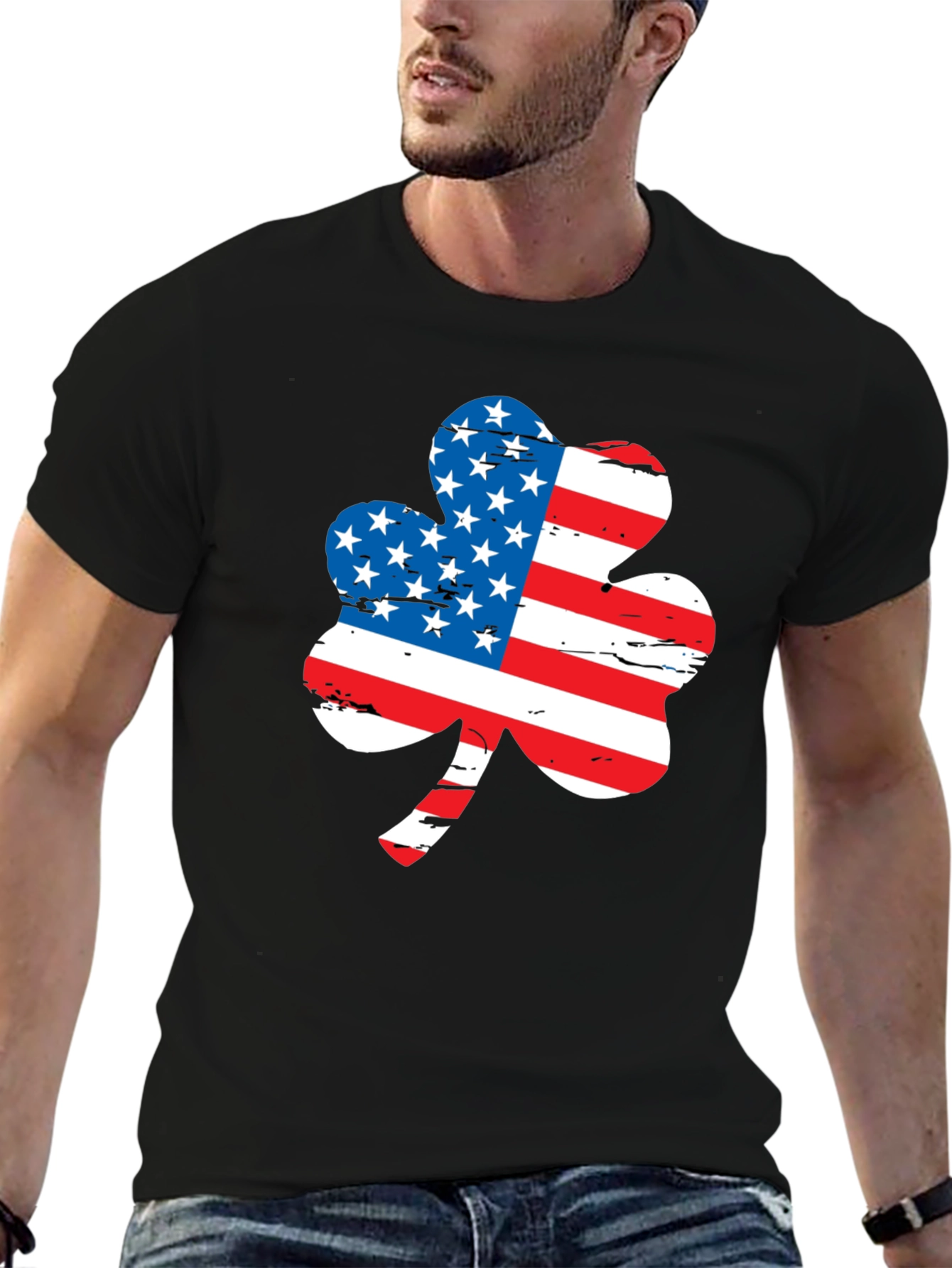American Flag Shamrock Graphic Tee