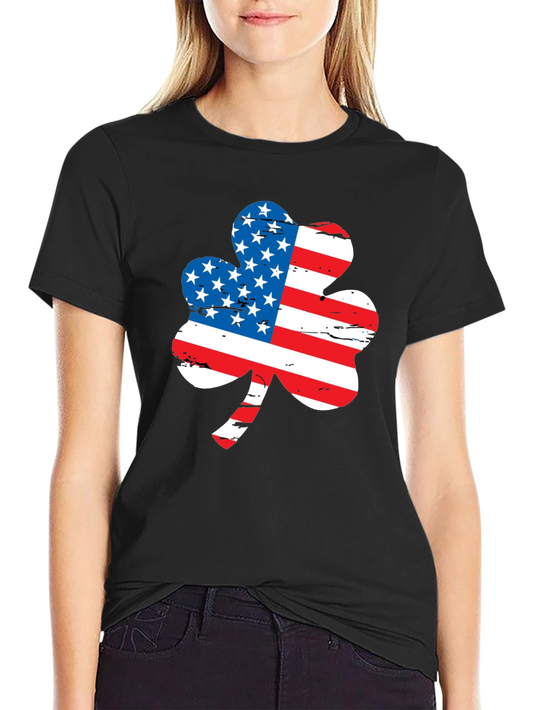 American Flag Shamrock Graphic Tee