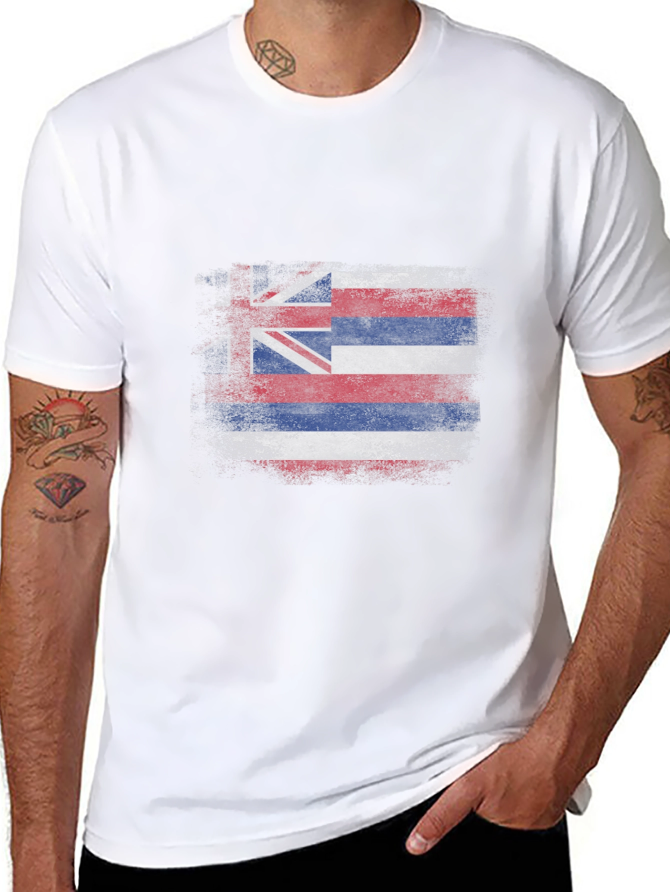 Hawaii Flag T-Shirt - Distressed Graphic Tee