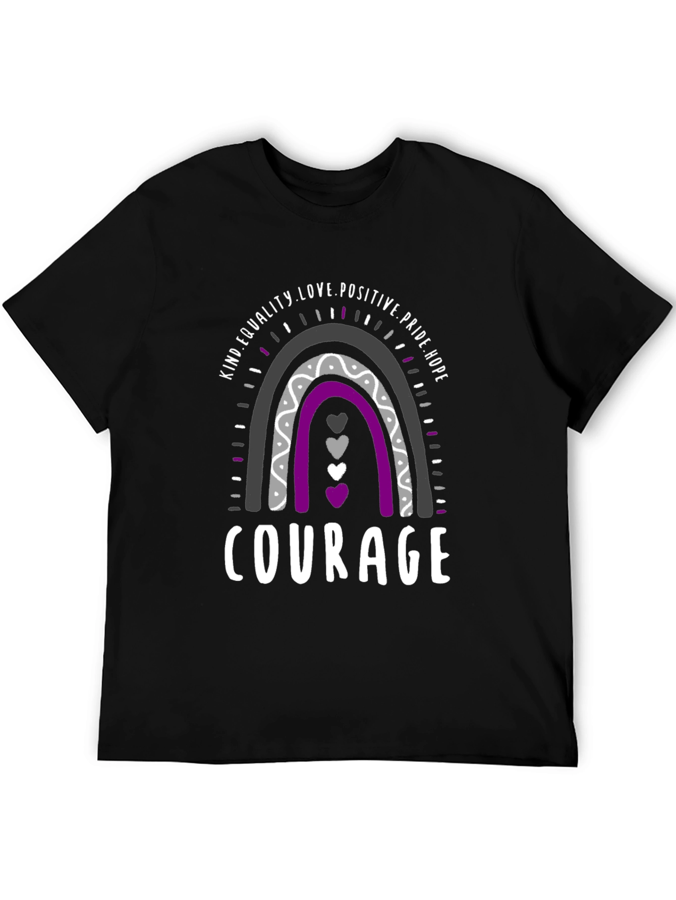 Asexual Pride Rainbow Courage T-Shirt