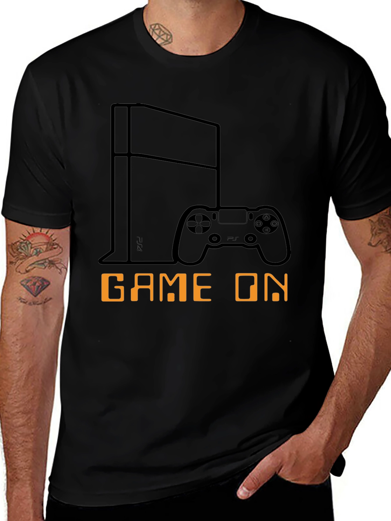 Game On Black T-Shirt - Gamer Console Design